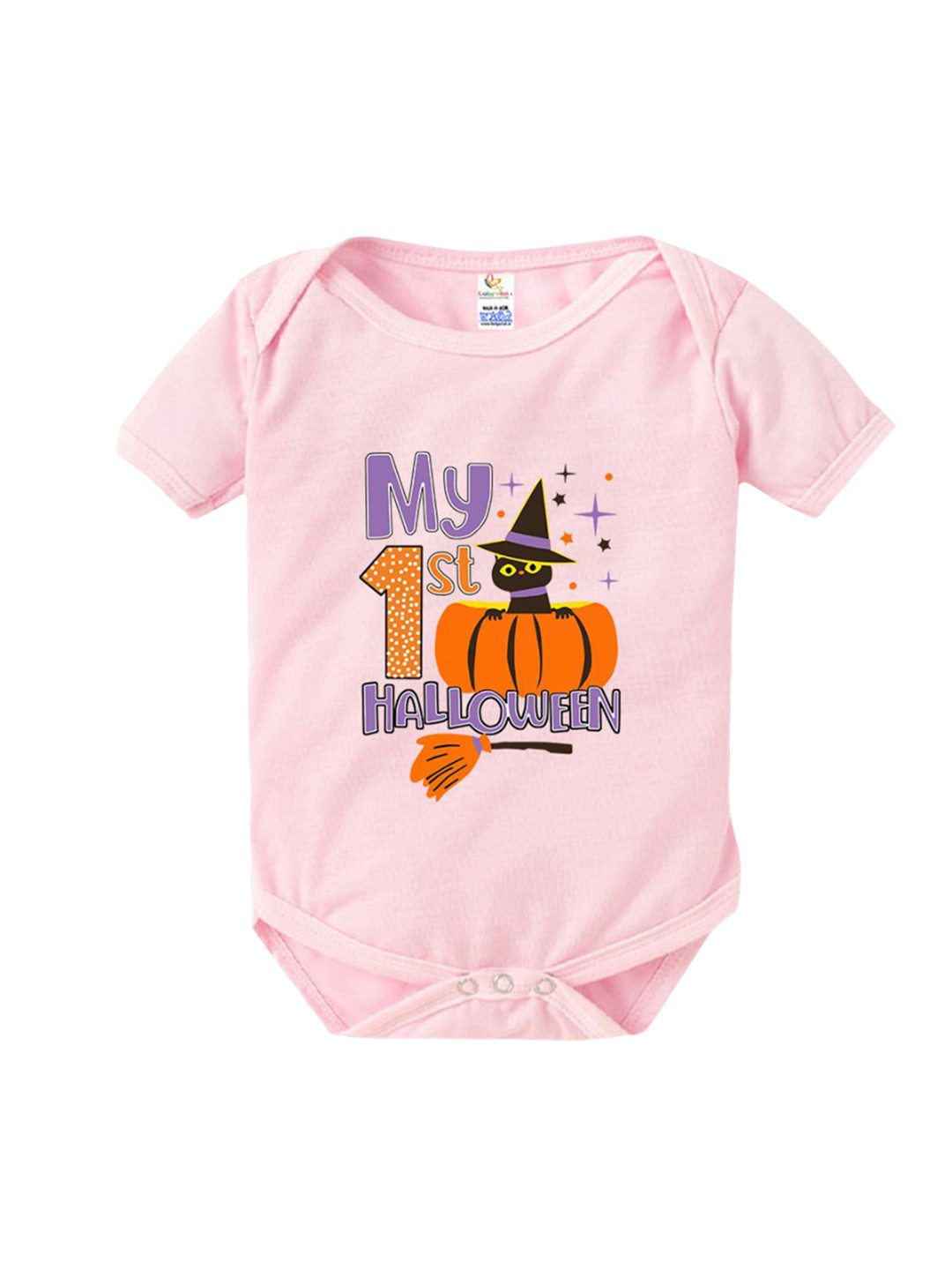 

Babywish Infants Printed Cotton Bodysuit, Pink
