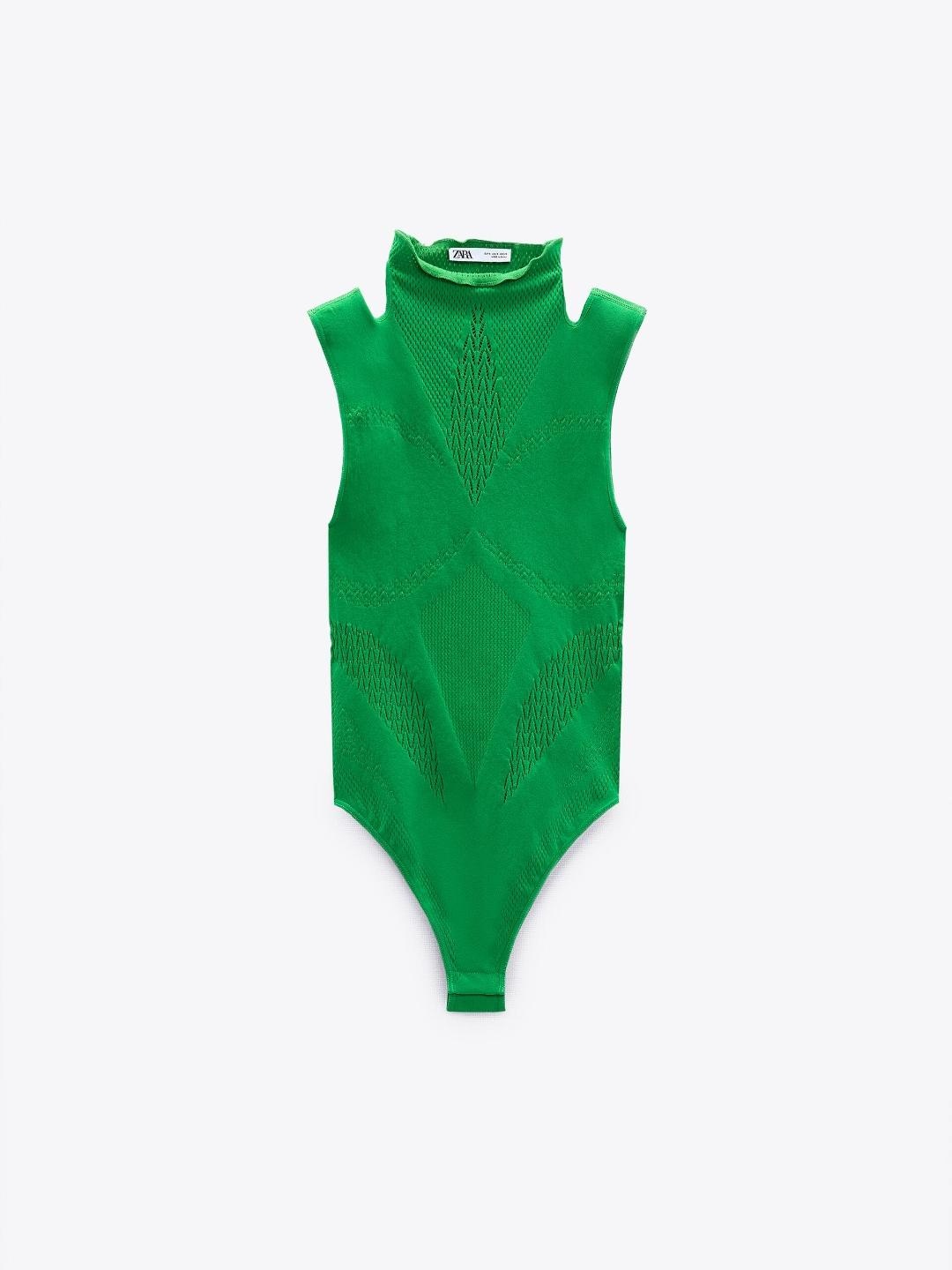 

ZARA Women Green Bodysuit