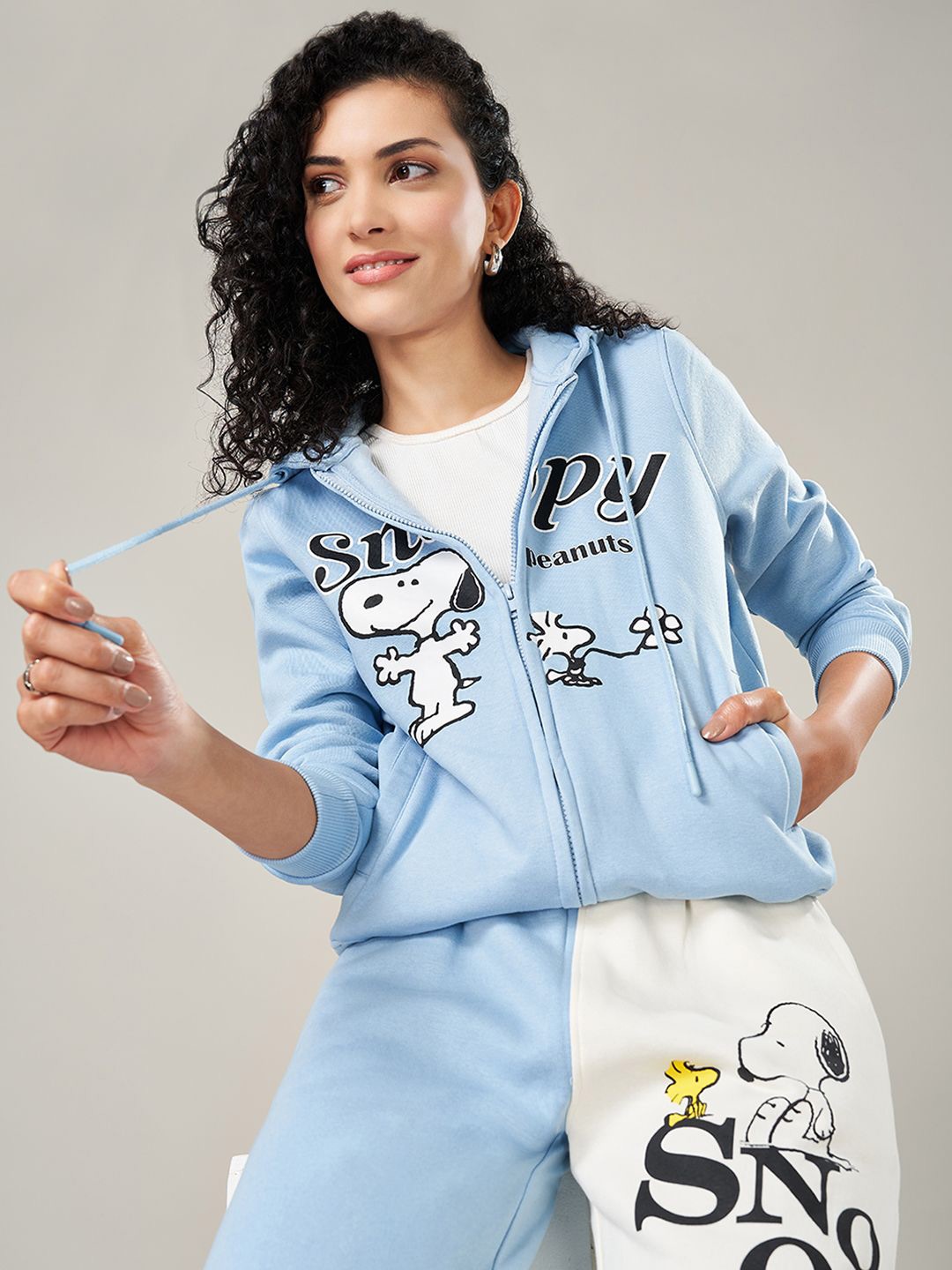 

Honey by Pantaloons Women Printed Front-Open Sweatshirt, Blue