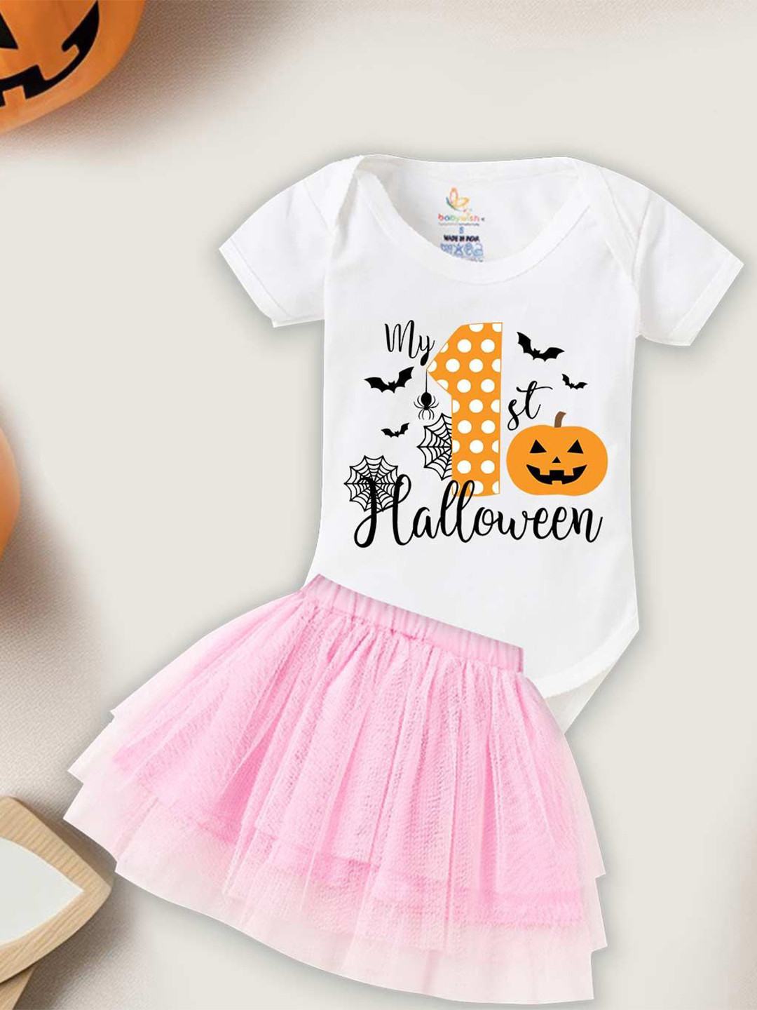 

Babywish Girls Printed Skirt, White