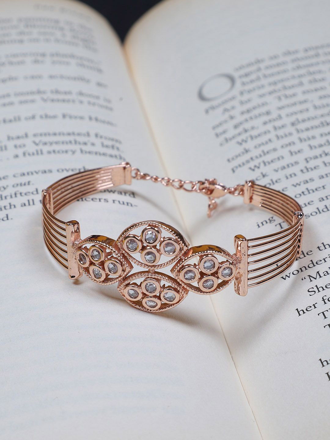 

FIROZA Rose Gold Plated AD Studded Bracelet