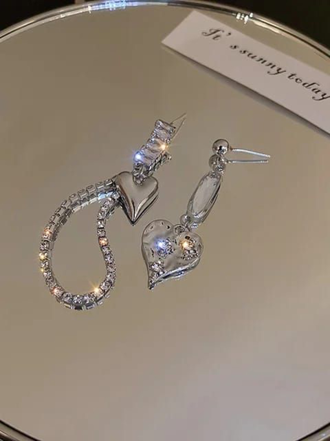 

YU FASHIONS Geometric Drop Earrings, Silver