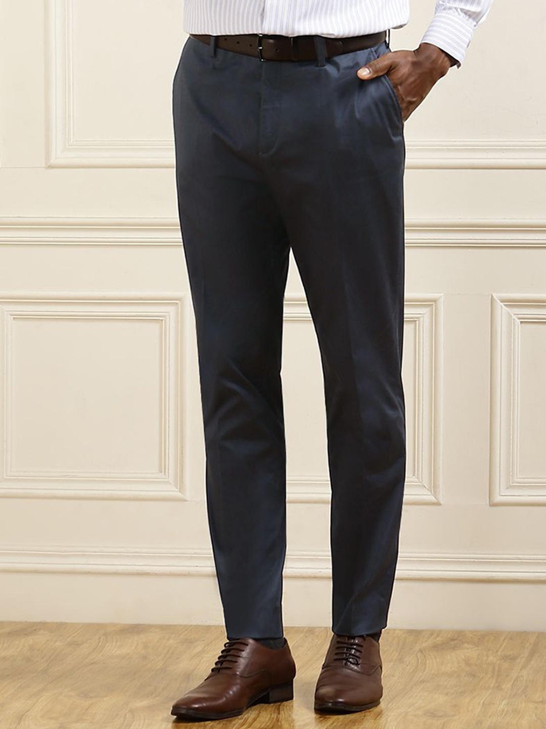 

Ted Baker Men Slim Fit Formal Trousers, Navy blue