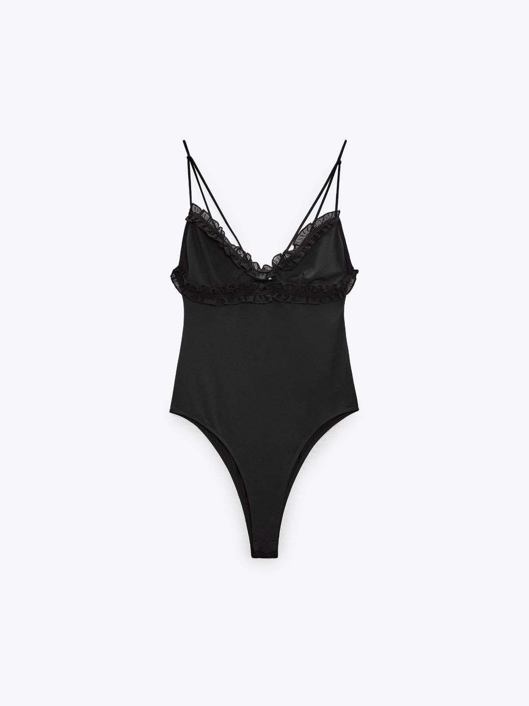 

ZARA Women Black Bodysuit