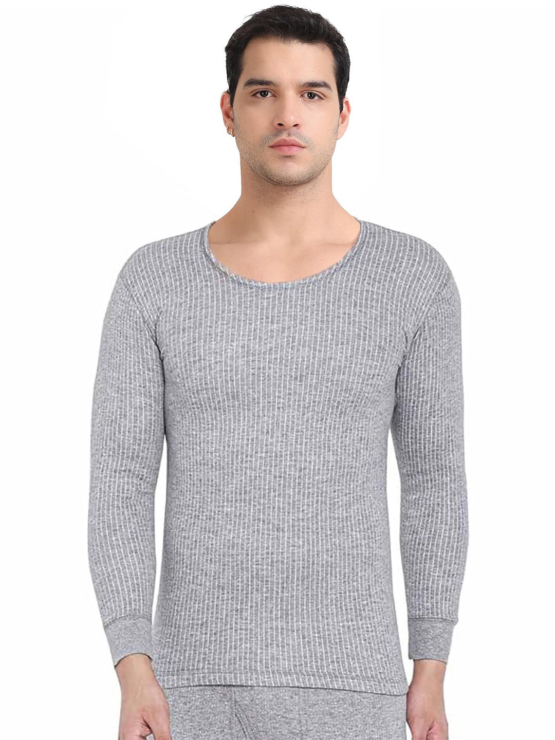 

FREECULTR Men Pure Cotton Thermal Top, Grey