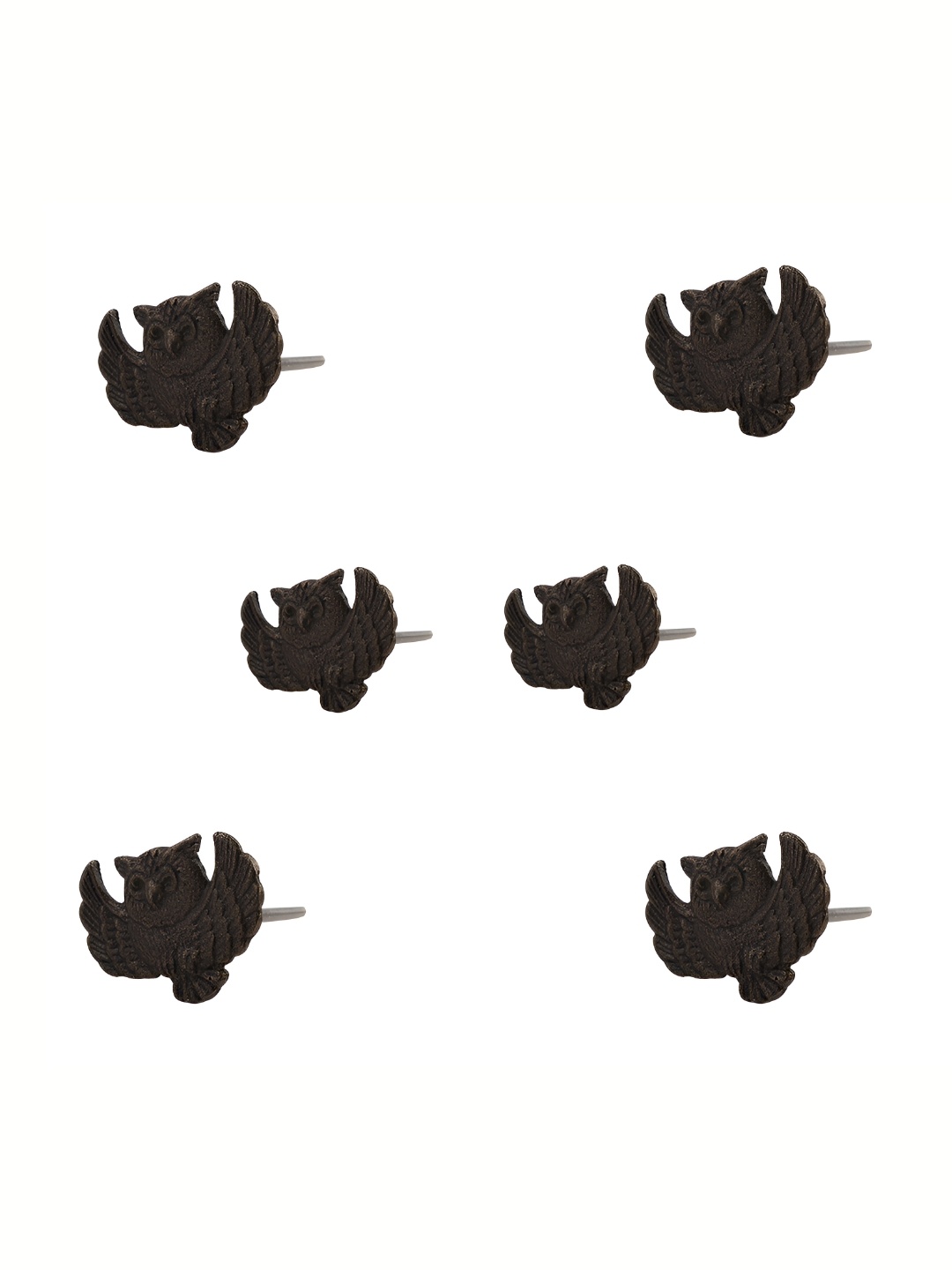 

Indianshelf 6-Pcs Textured Iron Owl Knobs, Bronze
