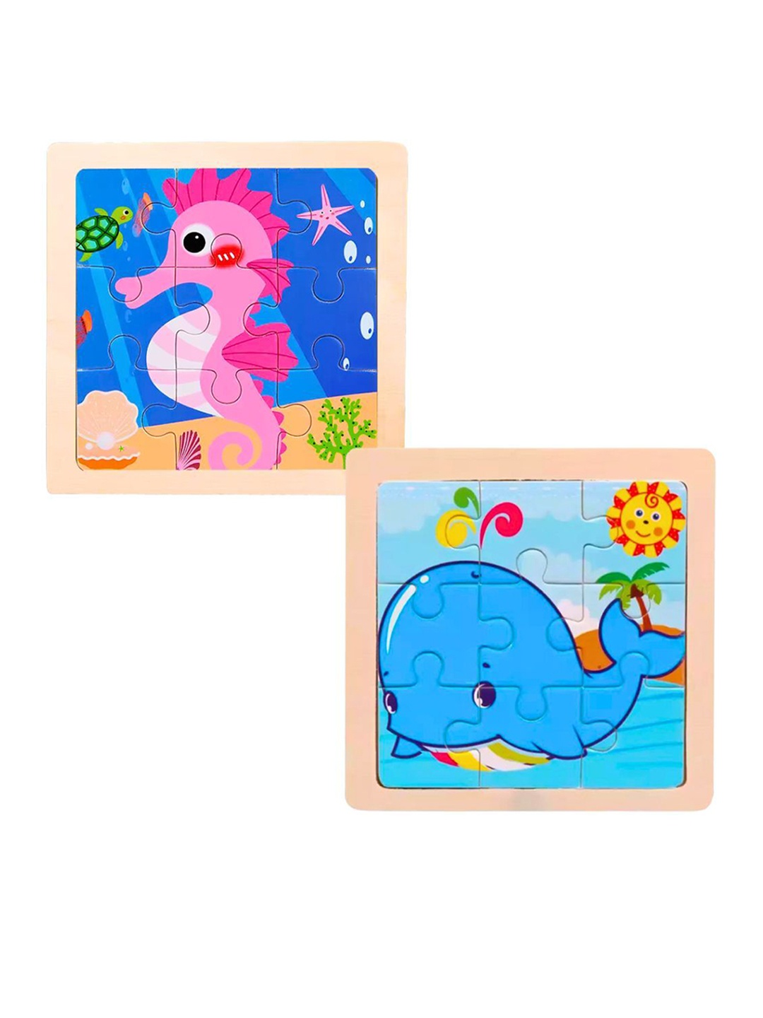 

BAESD 2 Pcs Wooden Block Puzzle, Blue