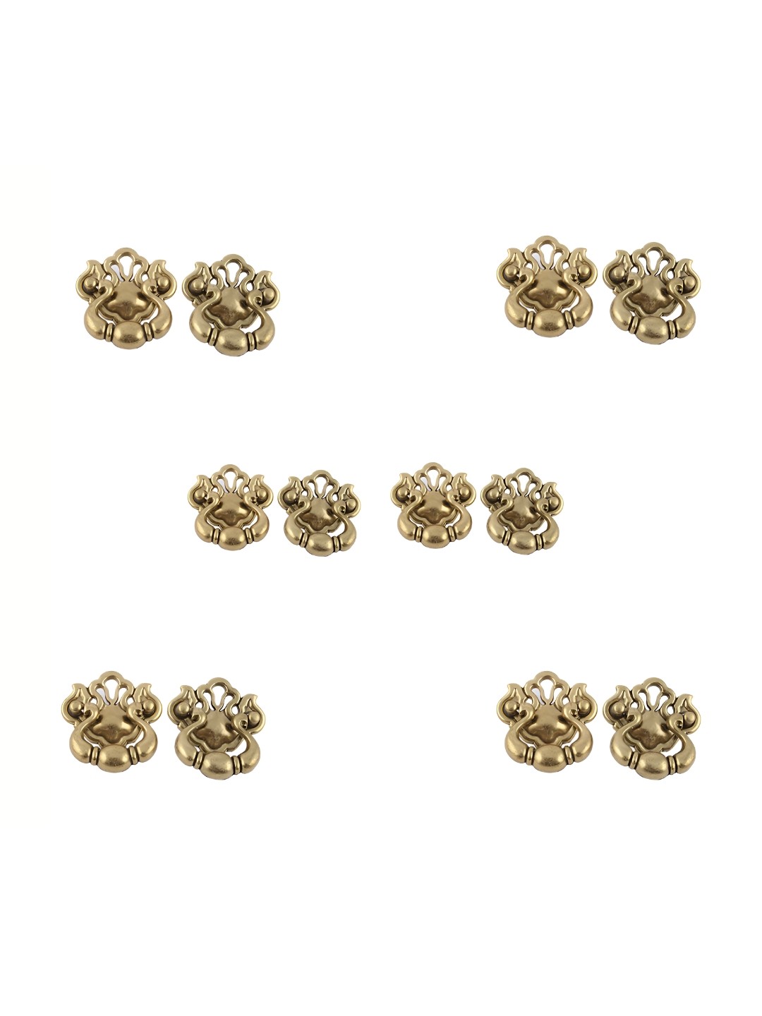 

Indianshelf 6-Pcs Brass Floral Knobs, Gold