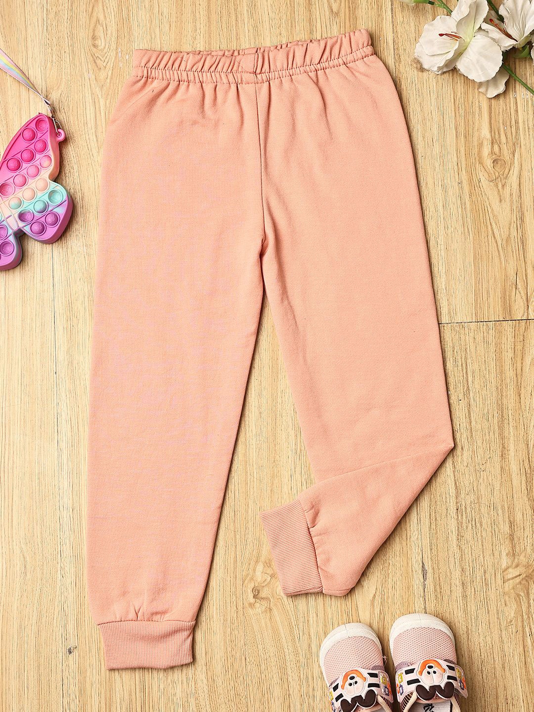 

Cutiekins Girls Regular Fit Mid Rise Joggers, Peach