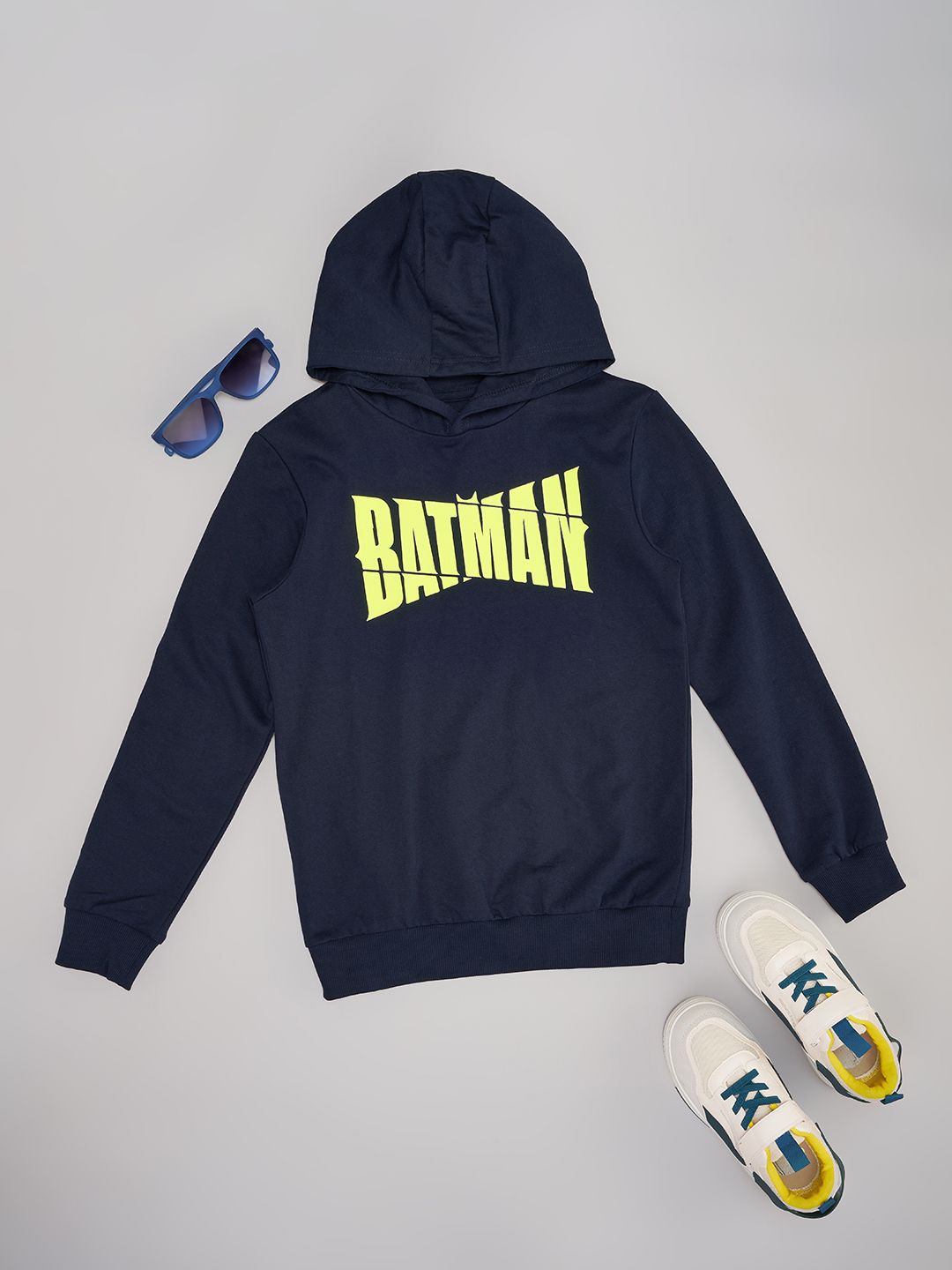 

Pantaloons Junior Boys Alphanumeric Cotton Hooded Sweatshirt, Navy blue