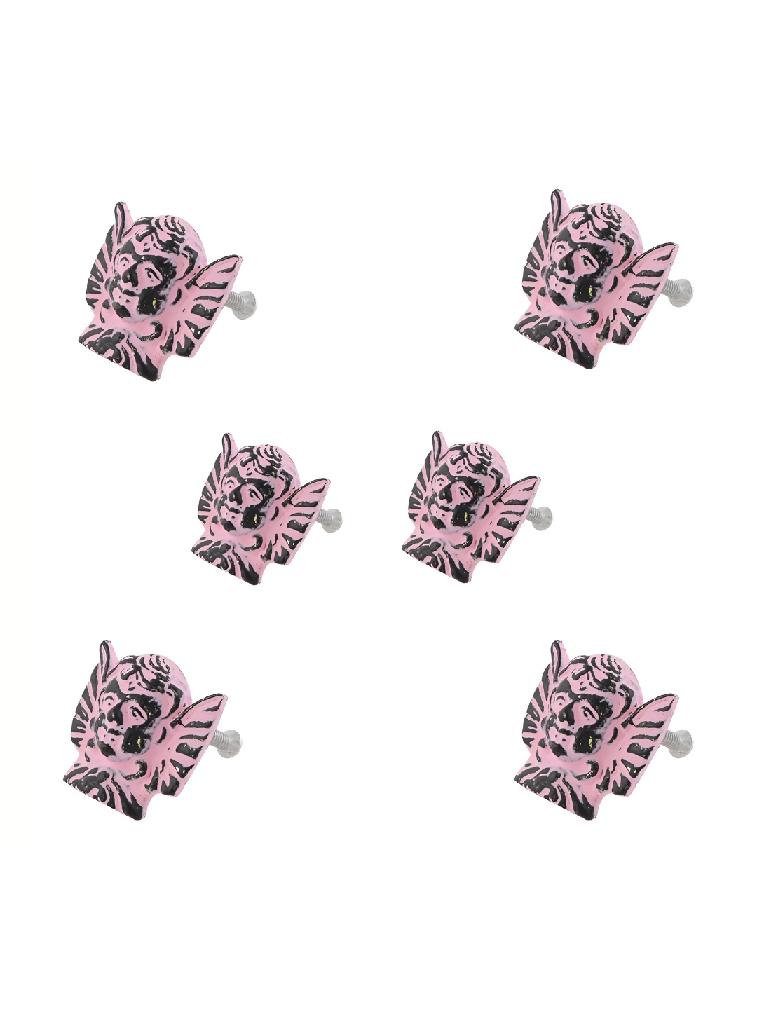 

Indianshelf 6Pcs Pink Textured Angel Knobs