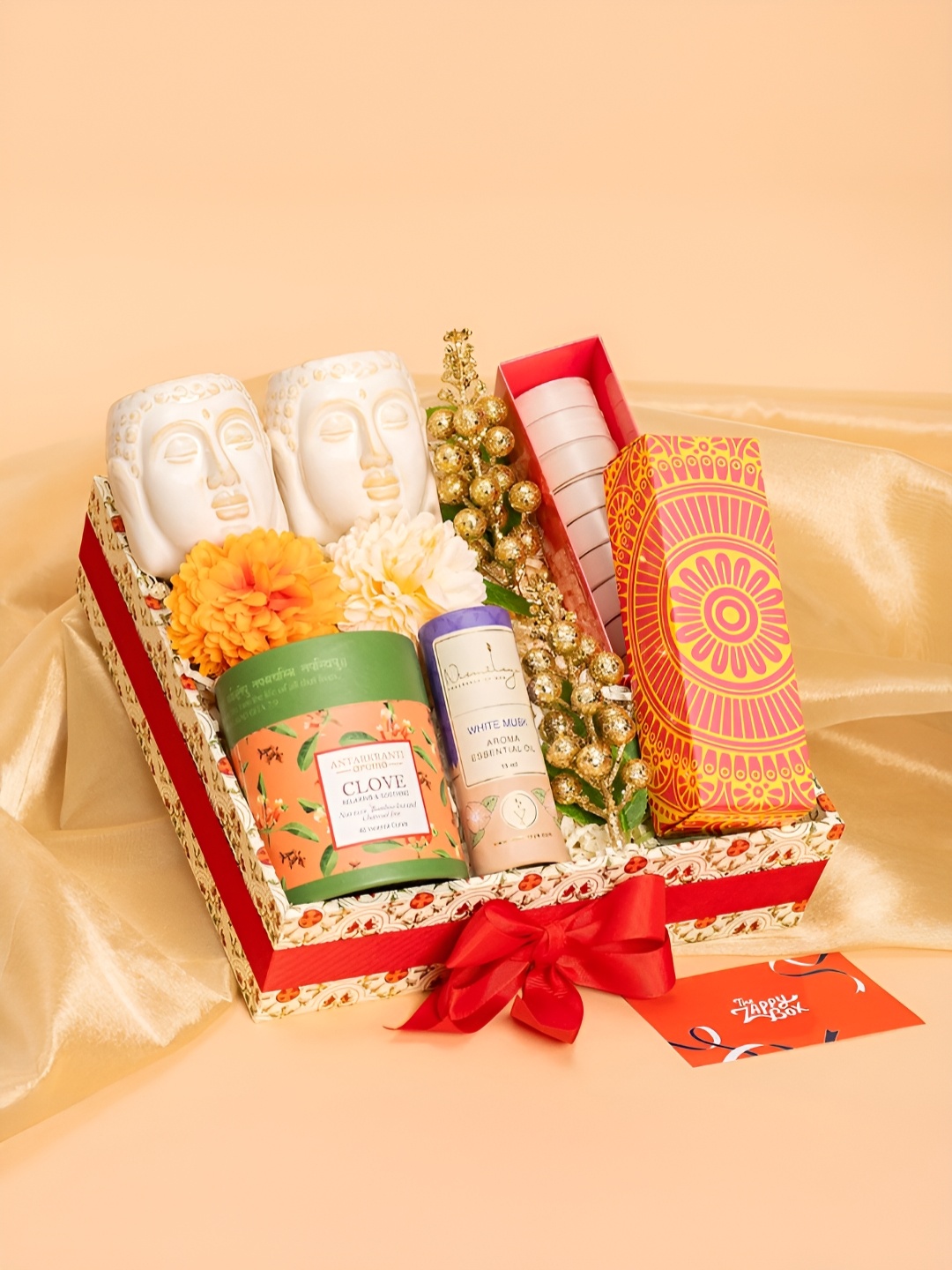 

The Zappy Box White & Red 6 Pieces Diwali Hamper Home Gift Set