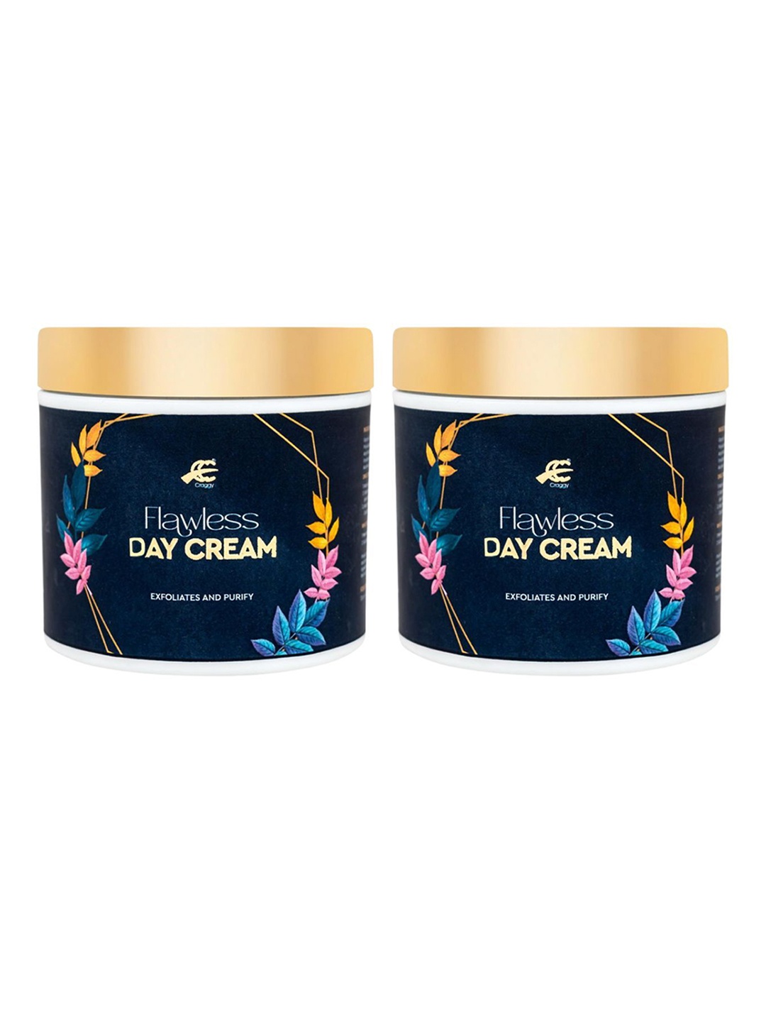 

Craggy Cosmetic Set of 2 Flawless Day Cream Protects Skin From Harmful UV Rays- 75g Each, White