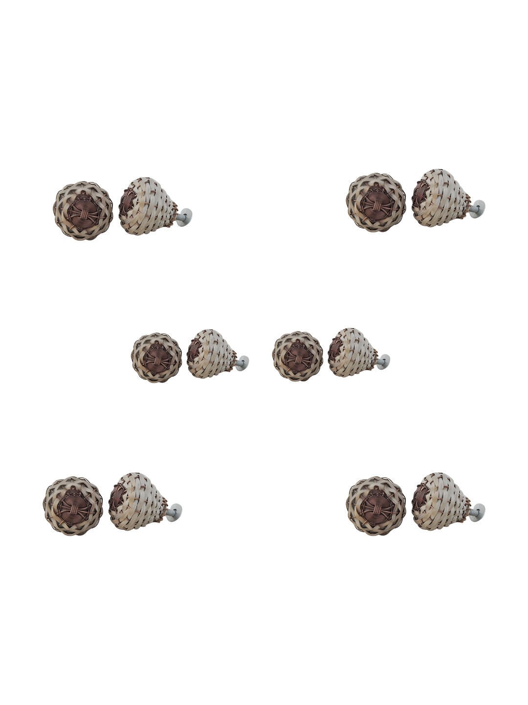 

Indianshelf 6-Pcs Grey & Maroon Textured Knobs