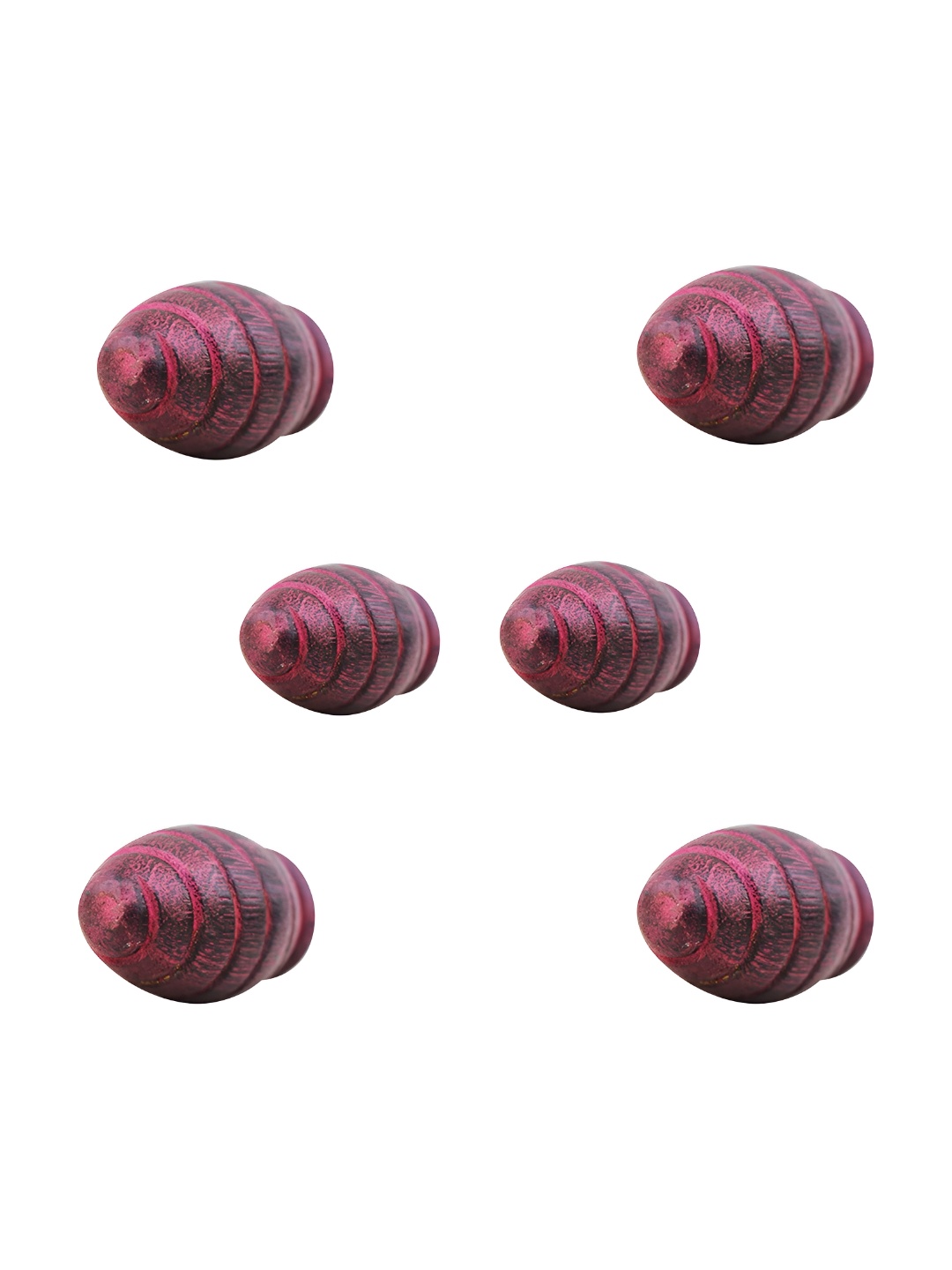 

Indianshelf 6-Pcs Pink & Black Printed Wooden Beetle Knobs
