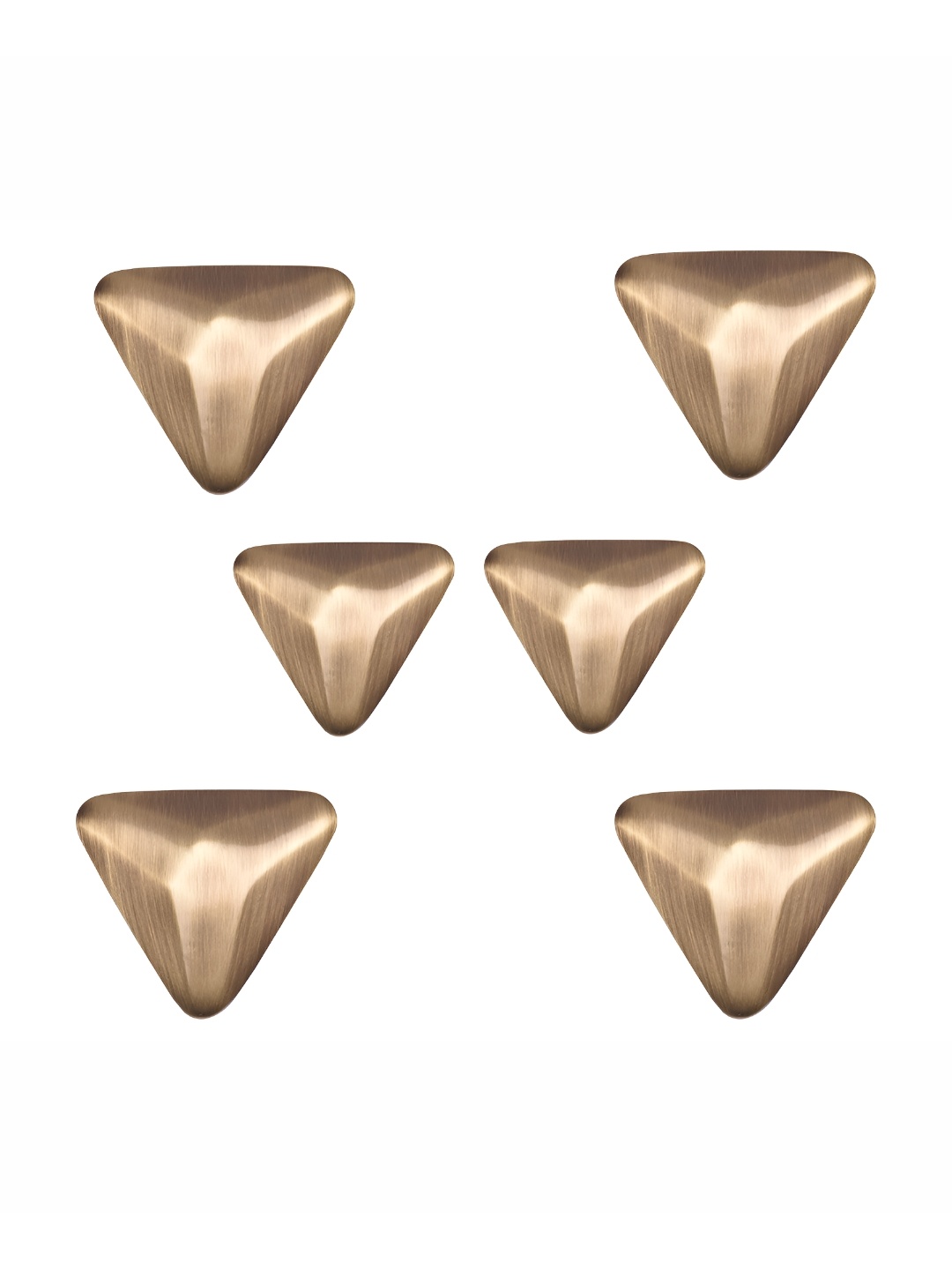 

Indianshelf 6-Pcs Brass Triangular Knobs, Gold