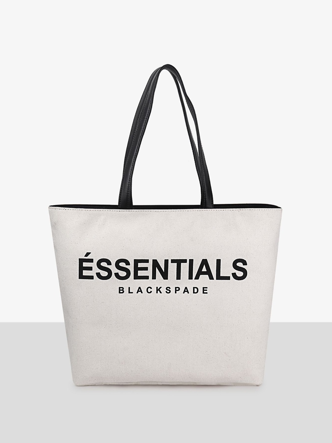

Black Spade Women Typography Printed Shopper Shoulder Bag, Off white