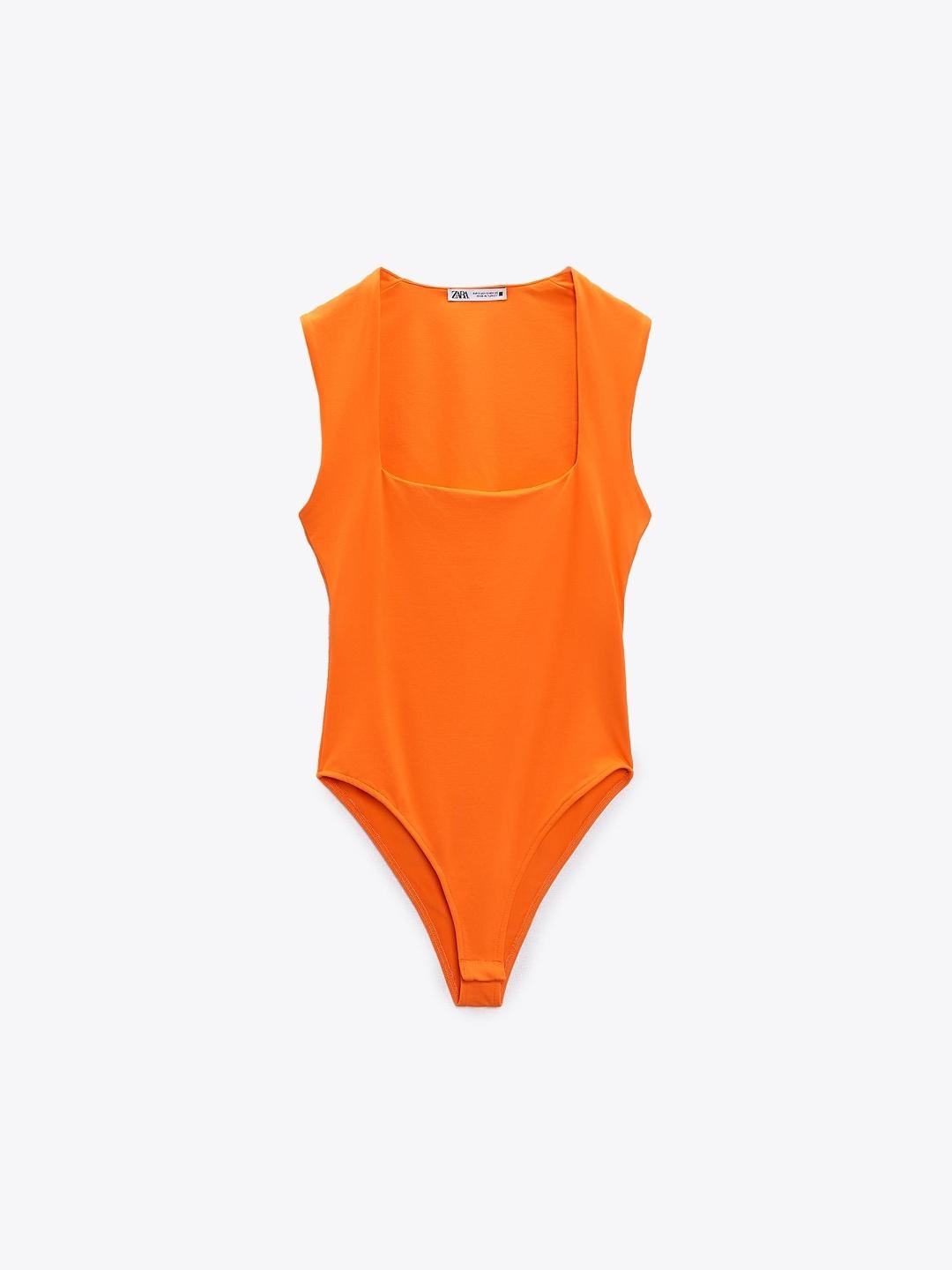 

ZARA Women Orange Bodysuit