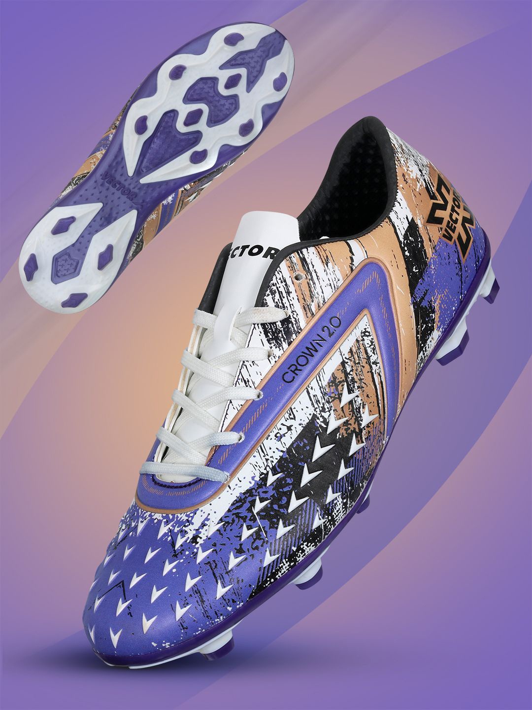 

VECTOR X Adults Football Non-Marking Shoes, Violet