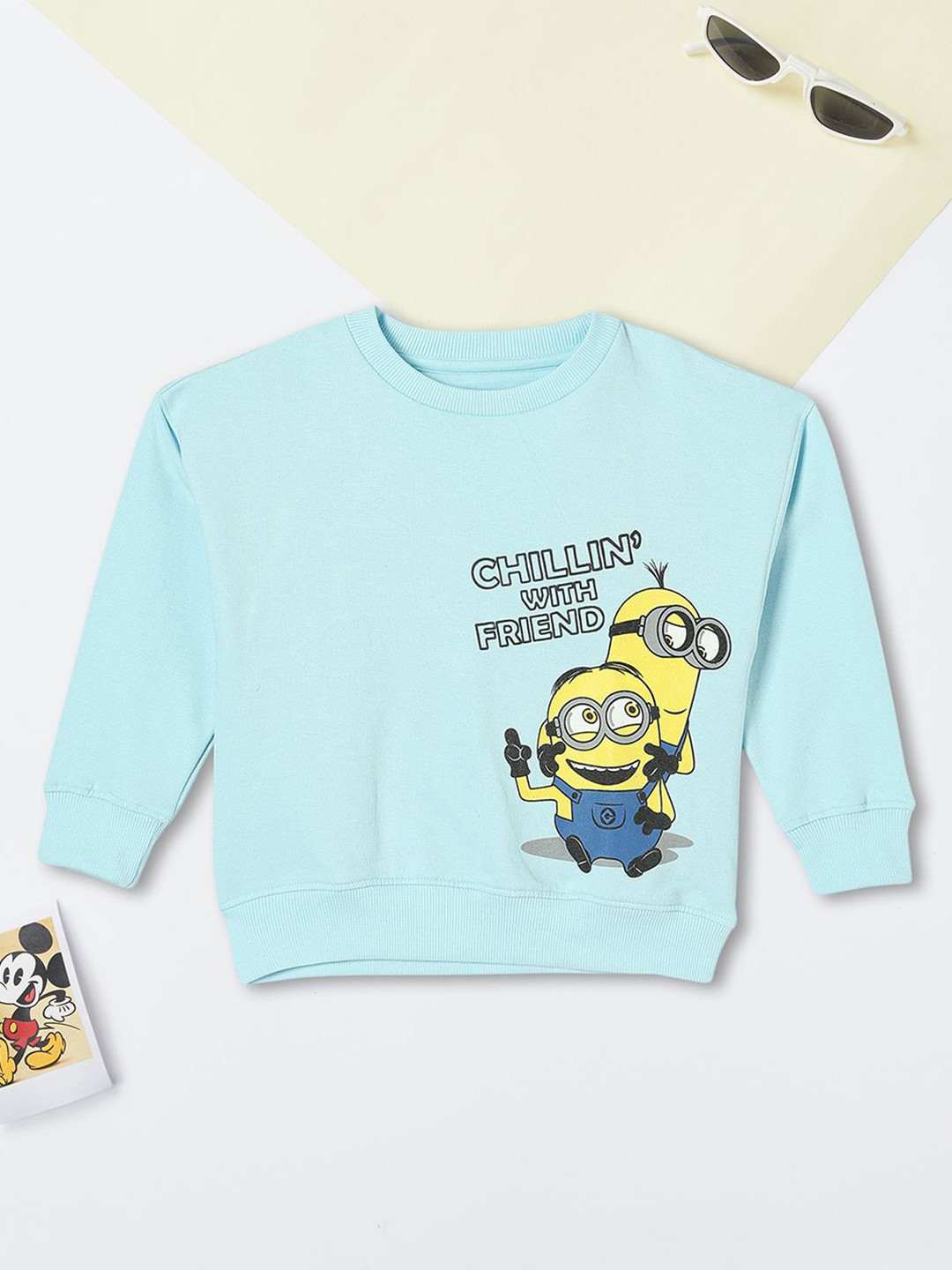 

max Boys Round Neck Printed Sweatshirt, Blue