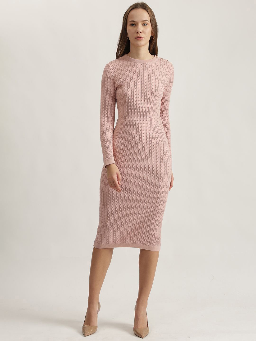 

GANT Women Cotton Striped Midi Dress, Pink