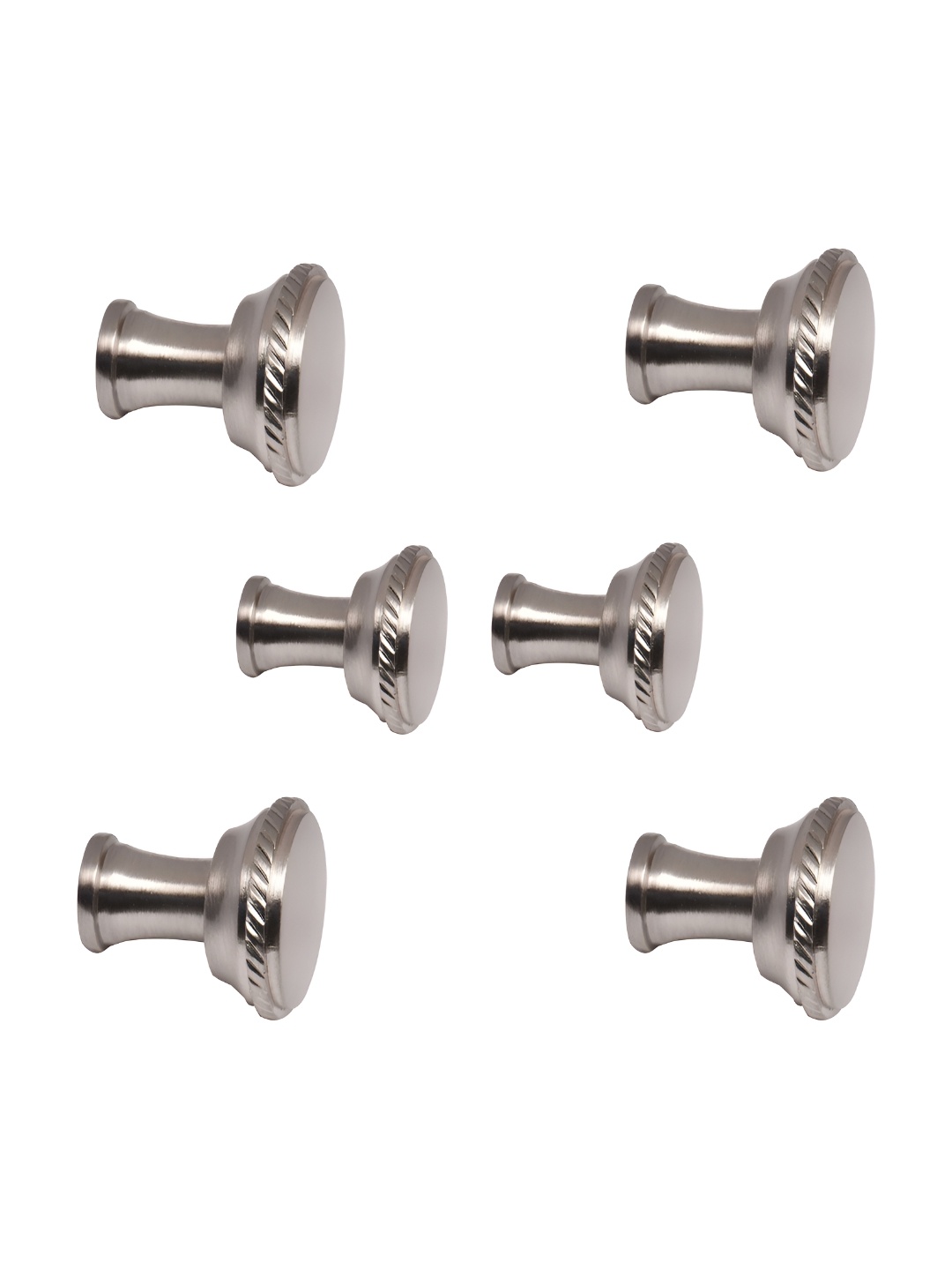 

Indianshelf 6-Pcs Glossy Brass Round Knobs, Silver