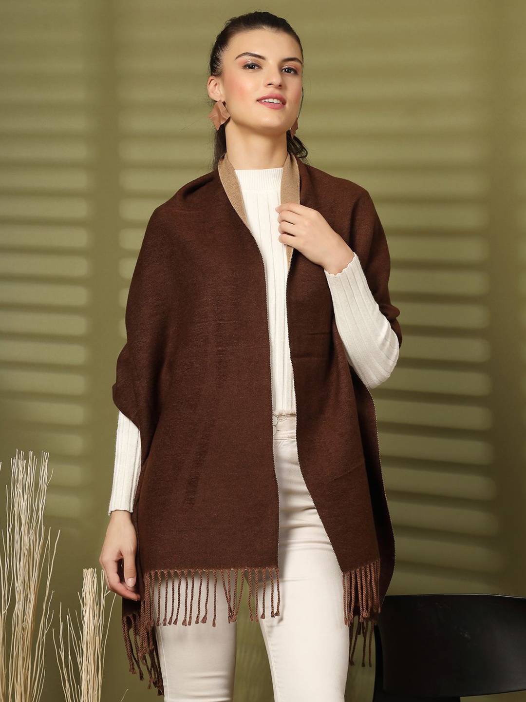 

Mafadeny Women Solid Winter Stylished & Cosy Stole, Brown