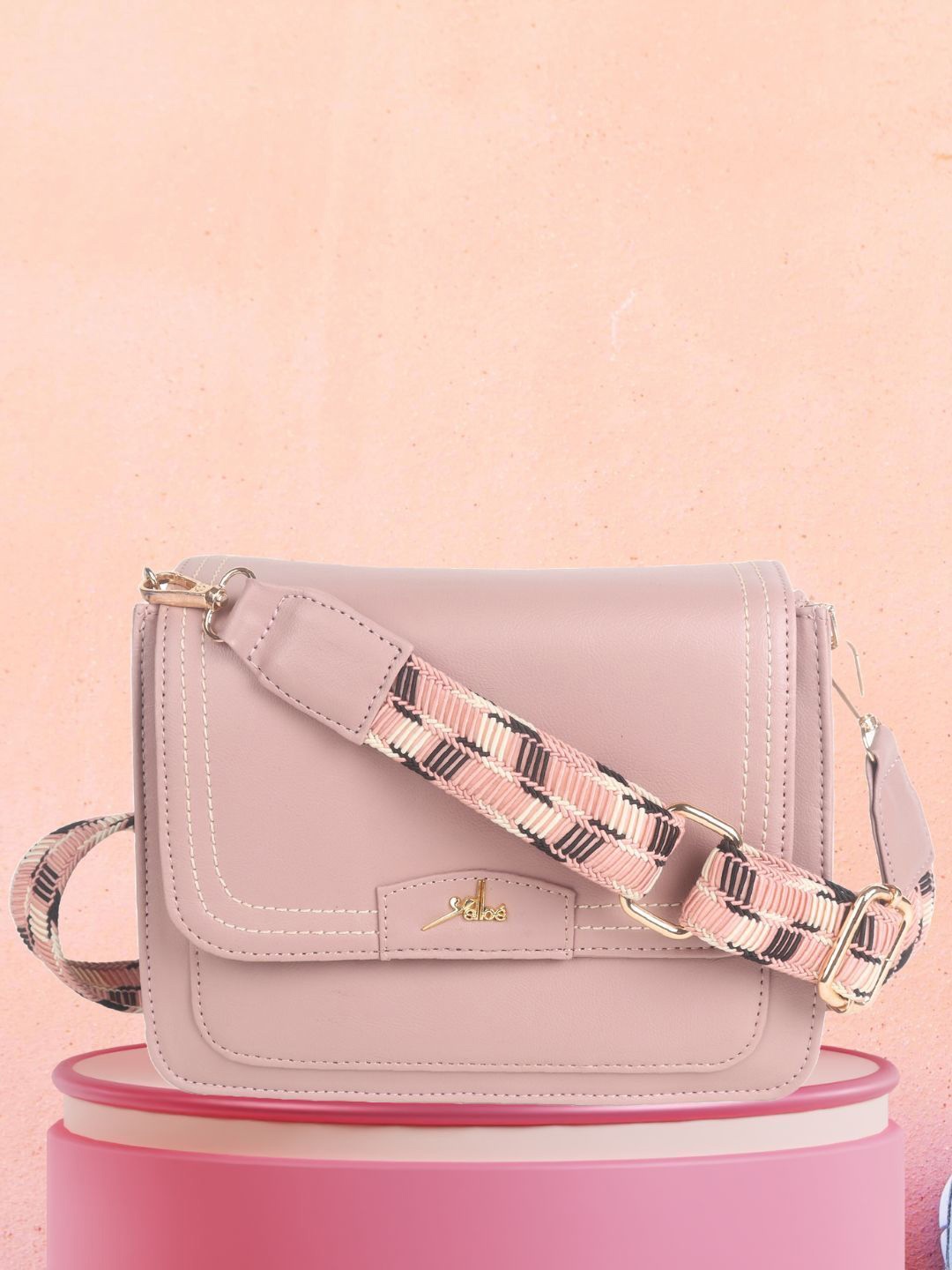 

yelloe Women Solid Crossbody Leather Sling Bag, Pink