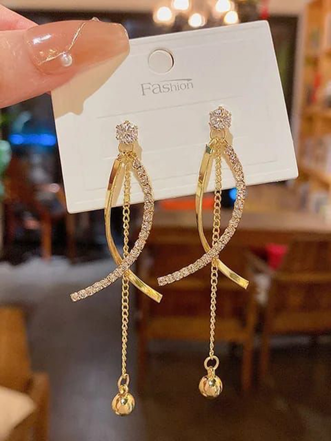 

YU FASHIONS Geometric Drop Earrings, Gold