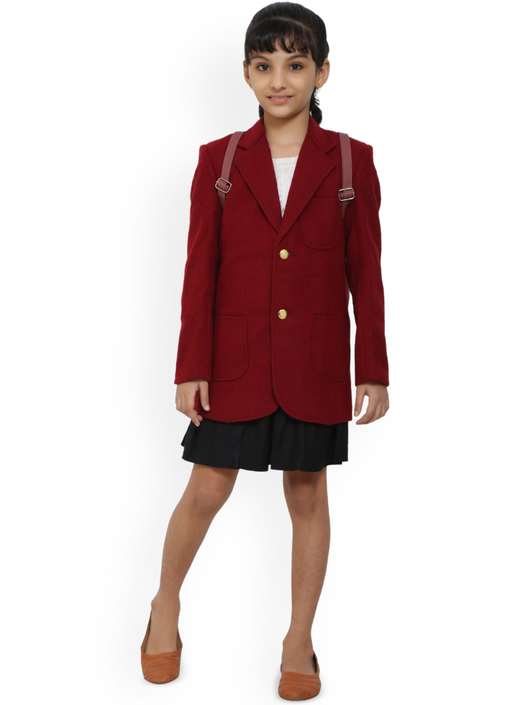 

BAESD Kids Notched Lapel Single Breasted Wool Blazer, Maroon