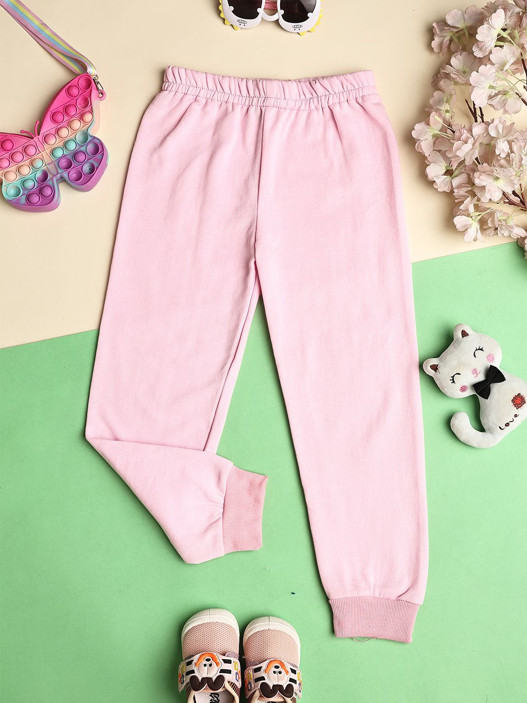 

Cutiekins Girls Mid Rise Casual Joggers, Pink