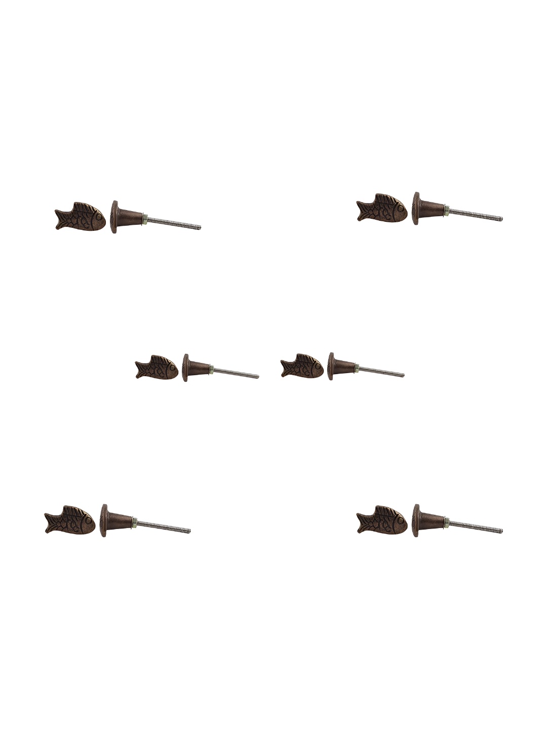 

Indianshelf Set Of 6 Copper Iron Fahaka Fish Knobs