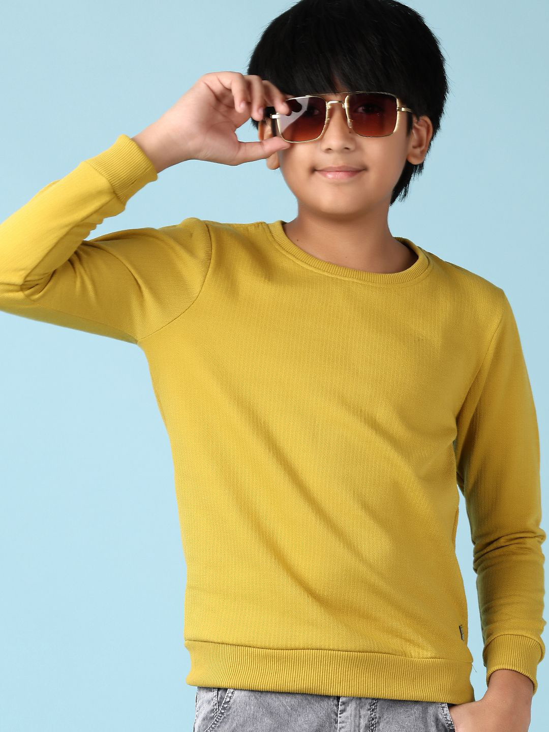 

V-Mart Boys Cotton Long Sleeves Pullover Sweatshirt, Mustard