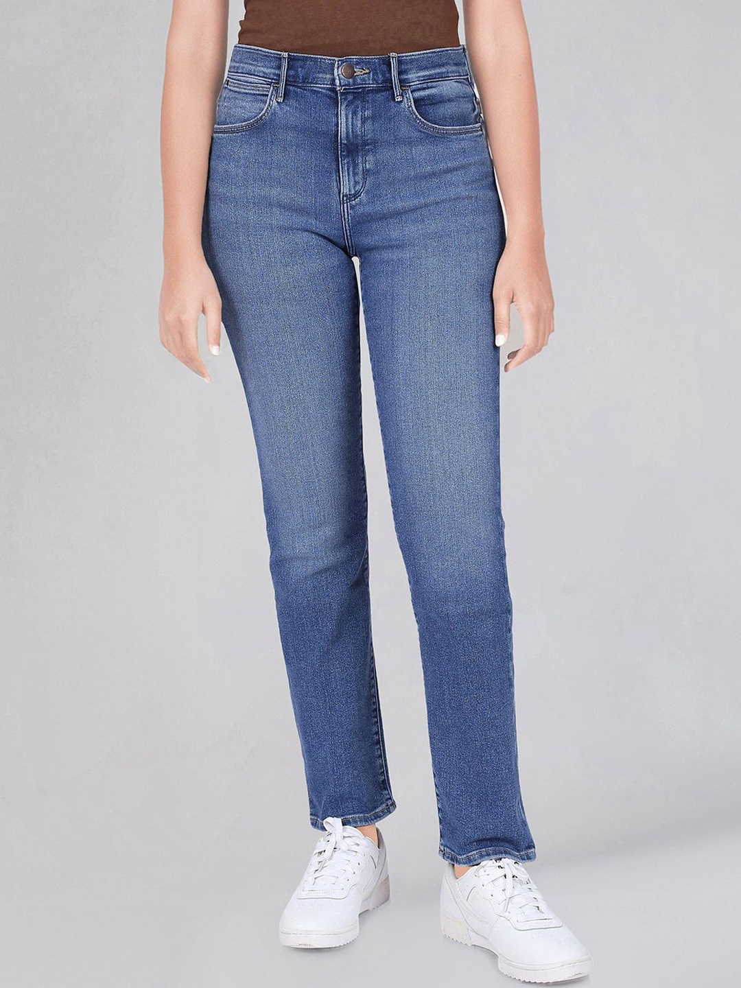 

Wrangler Women Slim Fit High-Rise Light Fade Stretchable Jeans, Blue