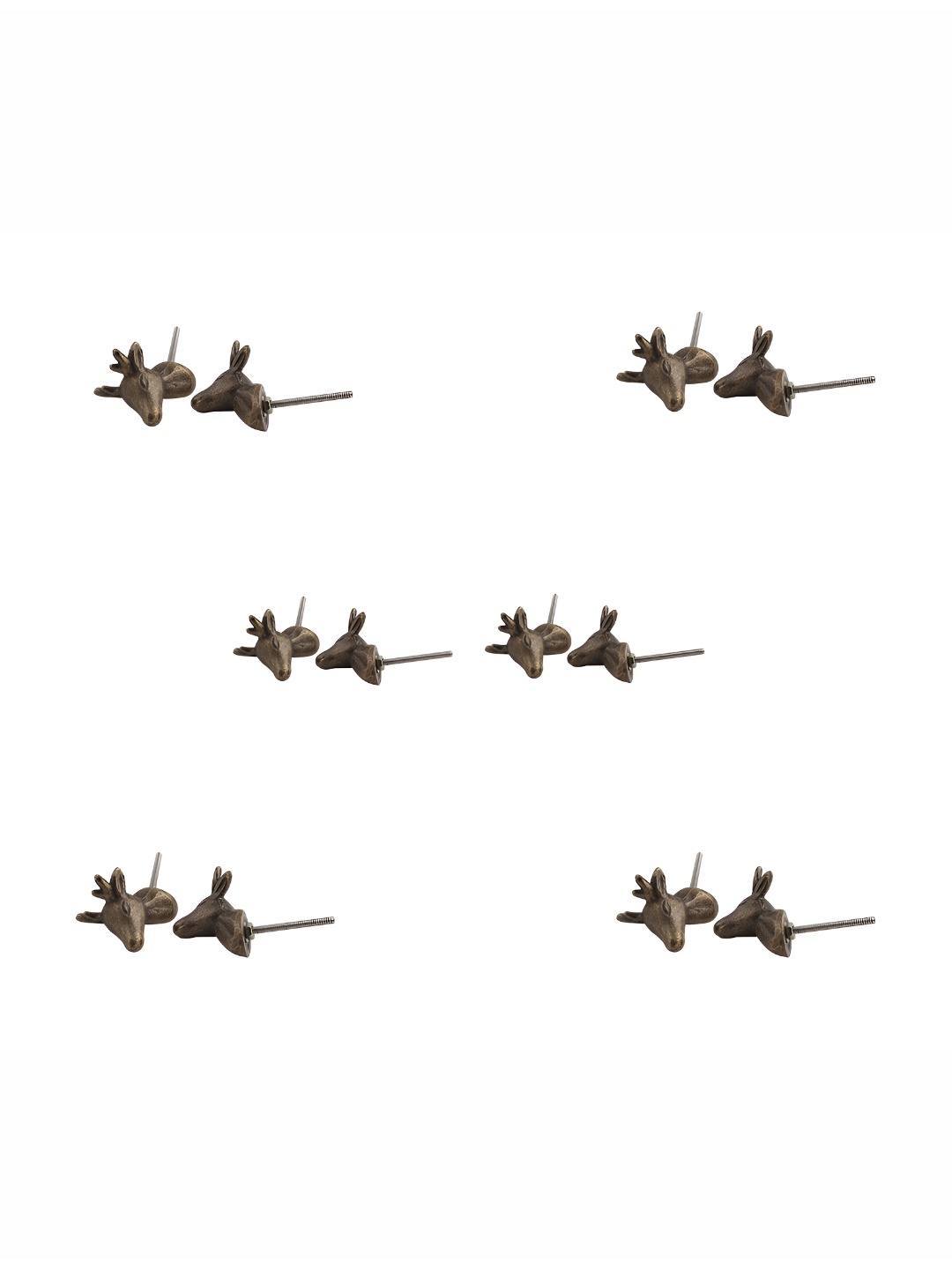 

Indianshelf Brown 6 Pieces Iron Deer Shape Knob