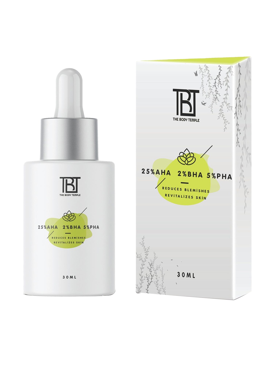 

The Body Temple 25% AHA + 2% BHA + 5% PHA Glow Skin Hydrating Peeling Solution - 30 ml, White