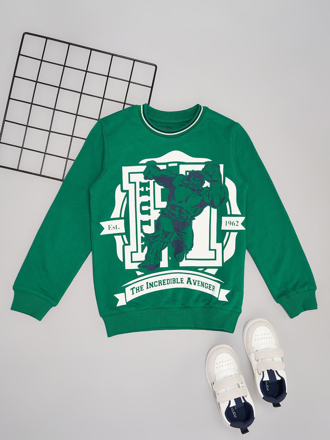 

Pantaloons Junior Boys Cotton Printed Sweatshirt, Green