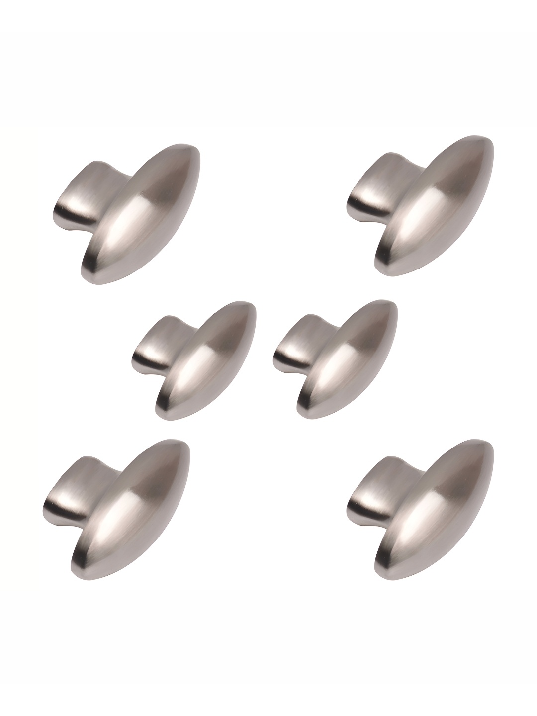 

Indianshelf 6-Pcs Brass Oval Knobs, Silver