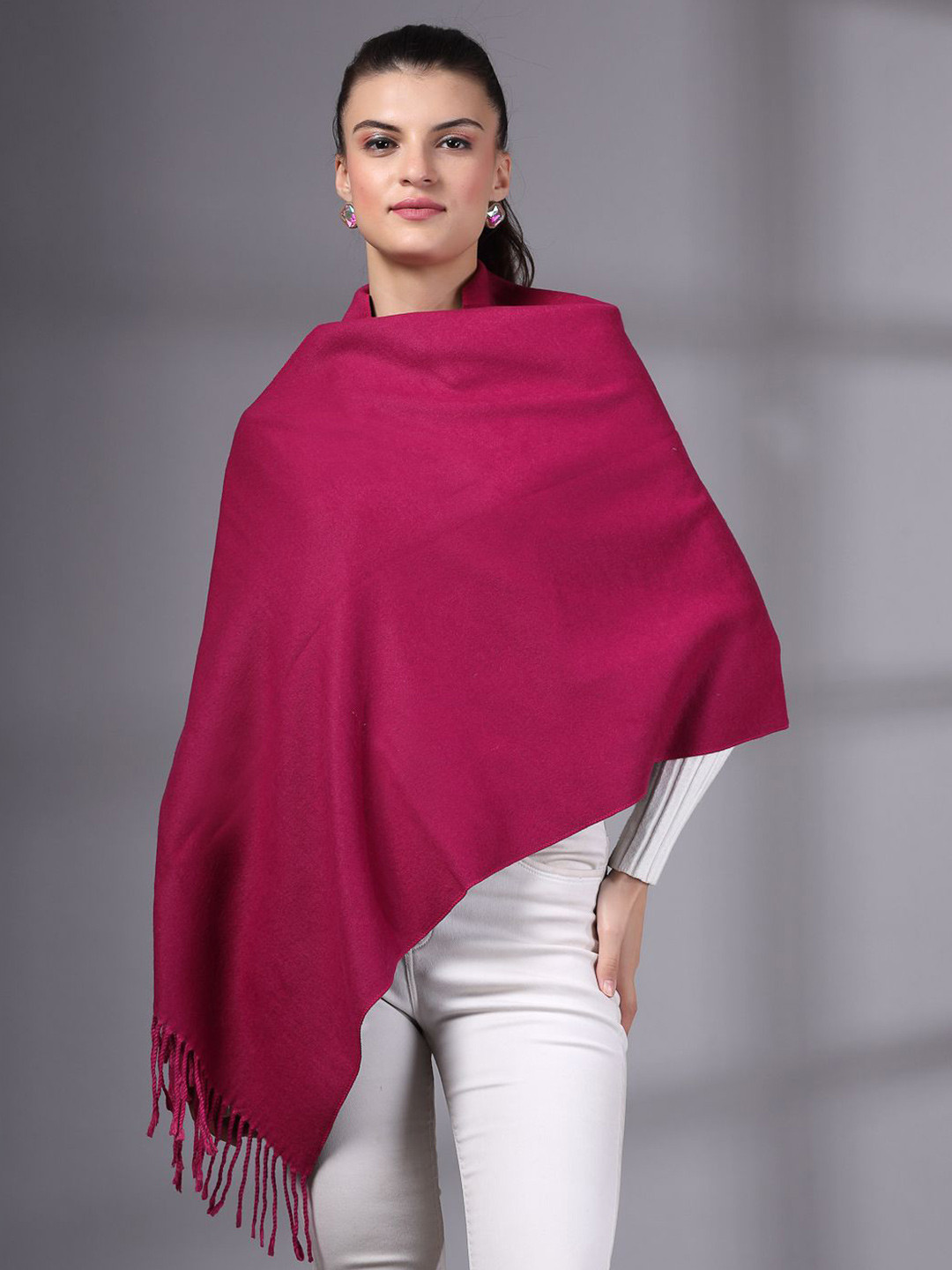 

Mafadeny Women Solid Winter Stole, Purple