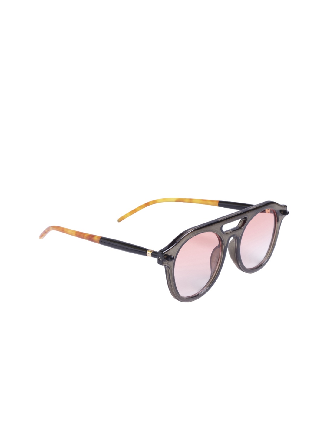 

DIMEH Unisex Round Sunglasses with UV Protected Lens SG-198-Black, Peach