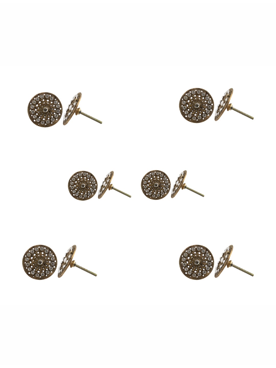

Indianshelf Set Of 6 Iron Round Knobs, Gold