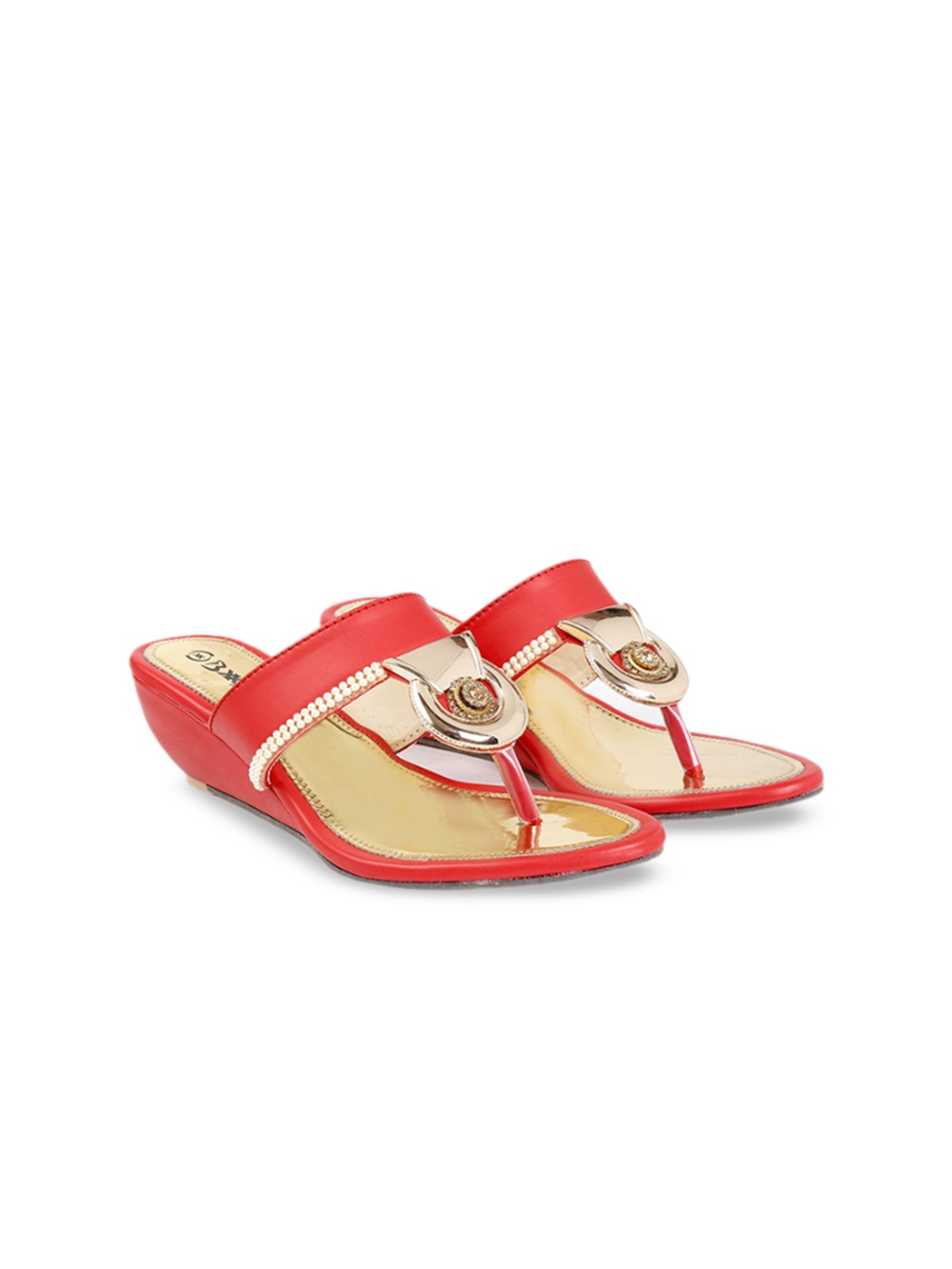 

Bxxy Women Embellished Wedge Sandals, Red