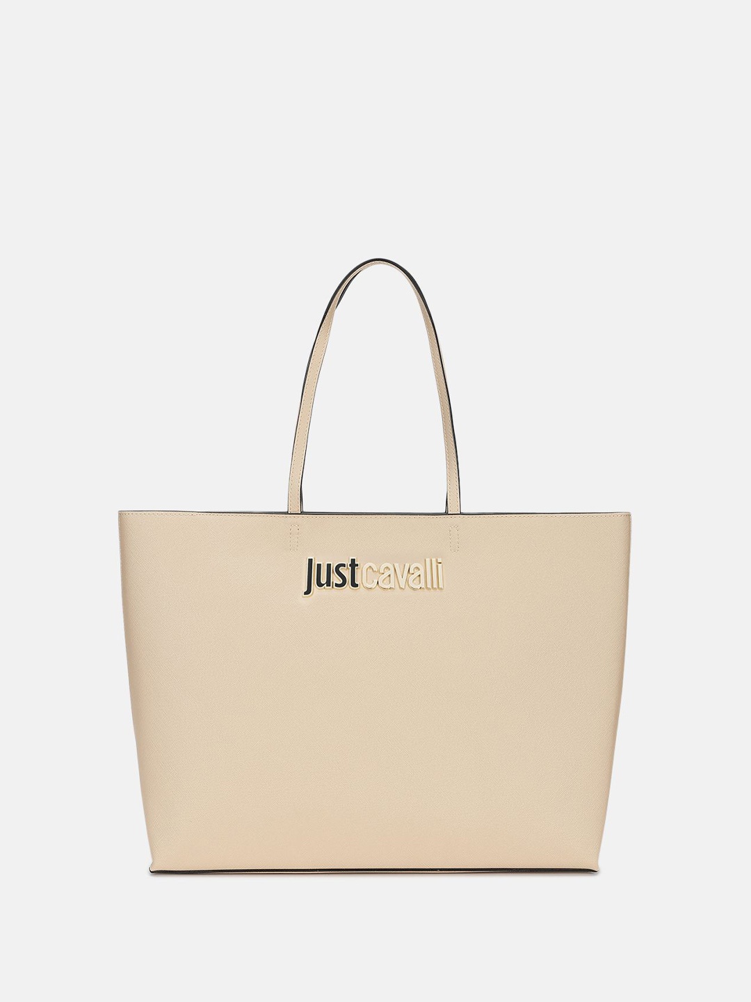 

Just Cavalli Women Solid Structured Shoulder Bag, Beige