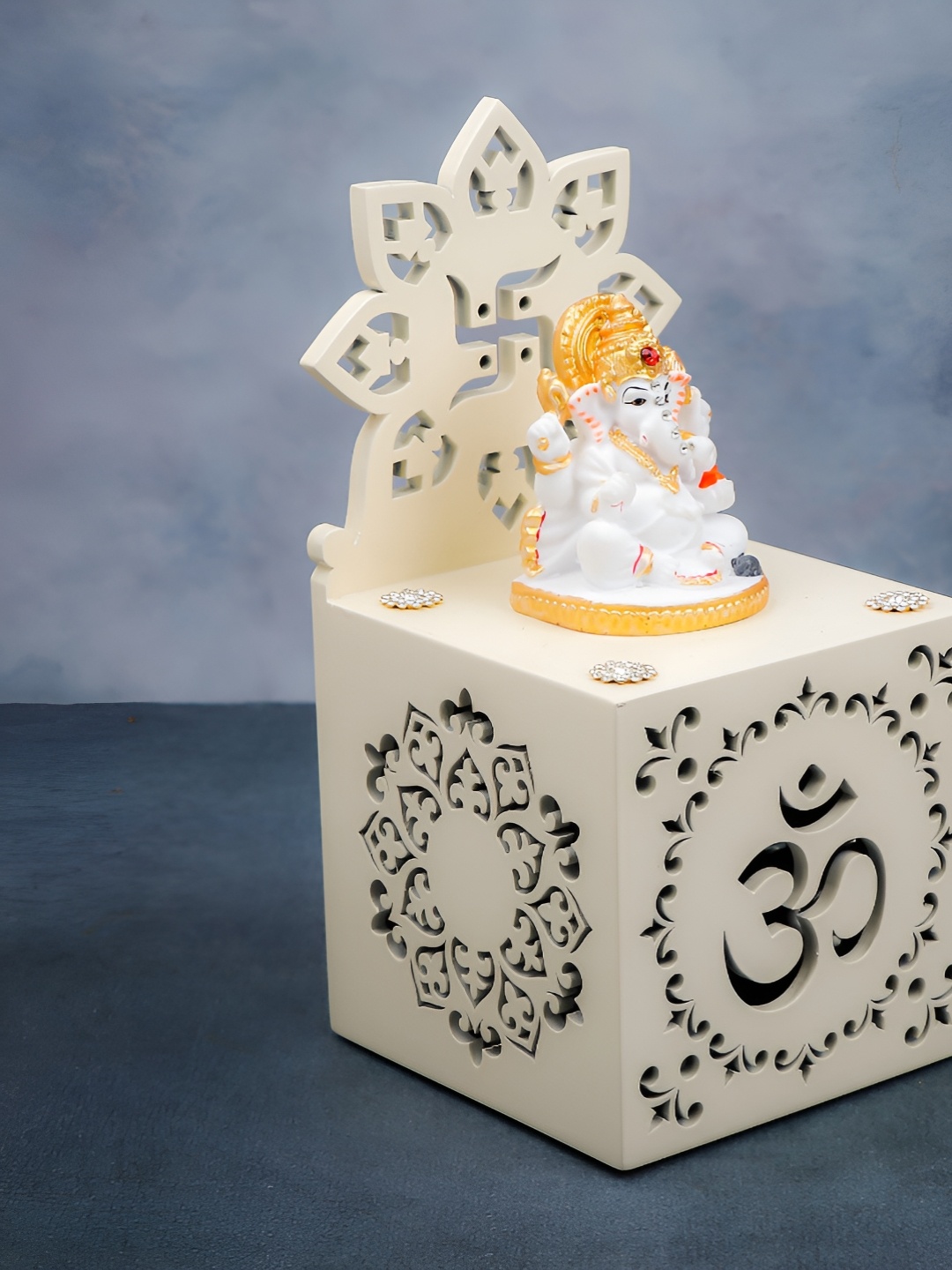 

Archies White Om Ganesha Religious LED Idol Showpiece