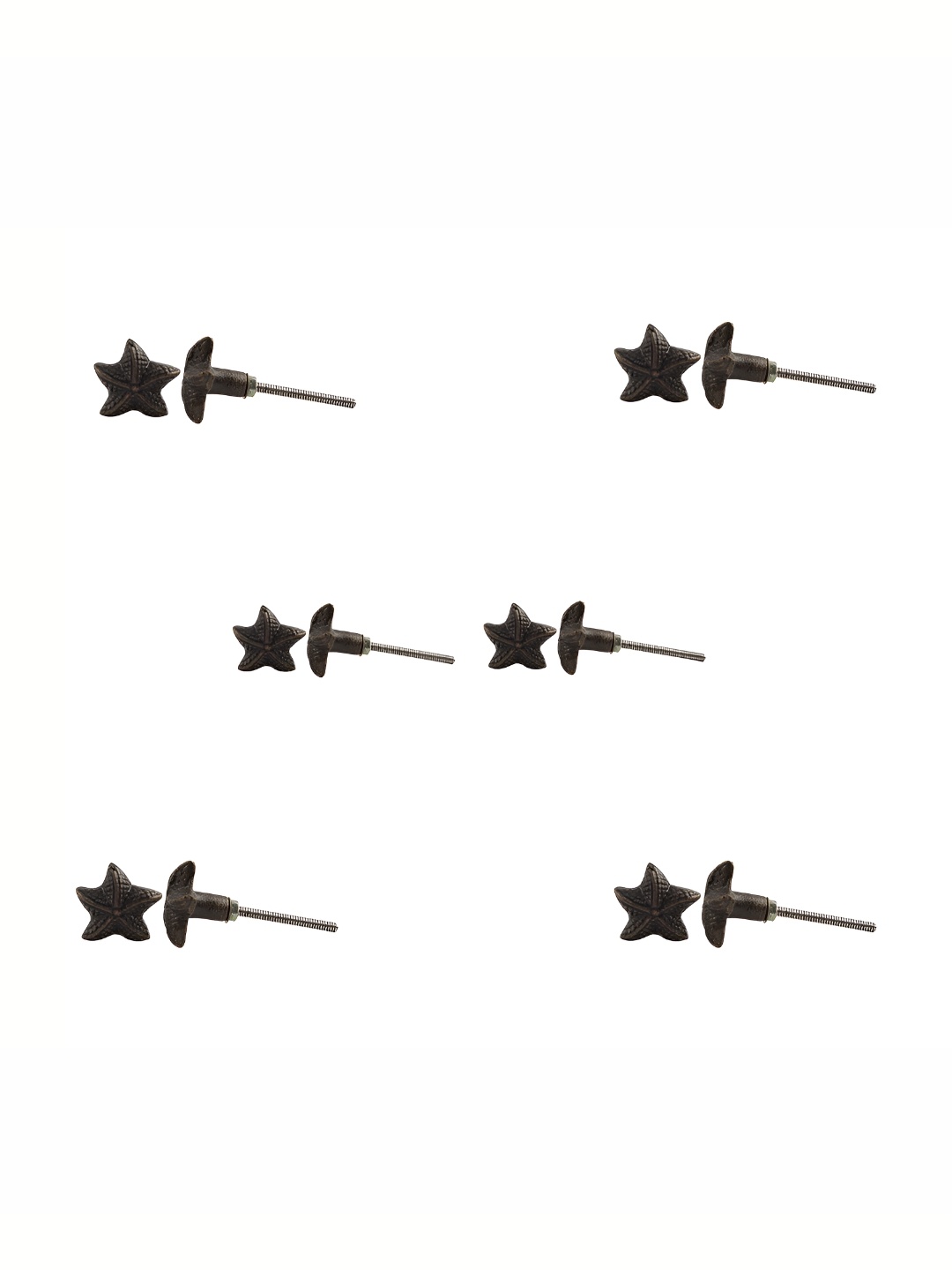 

Indianshelf 6-Pcs Black Textured Starfish Knobs