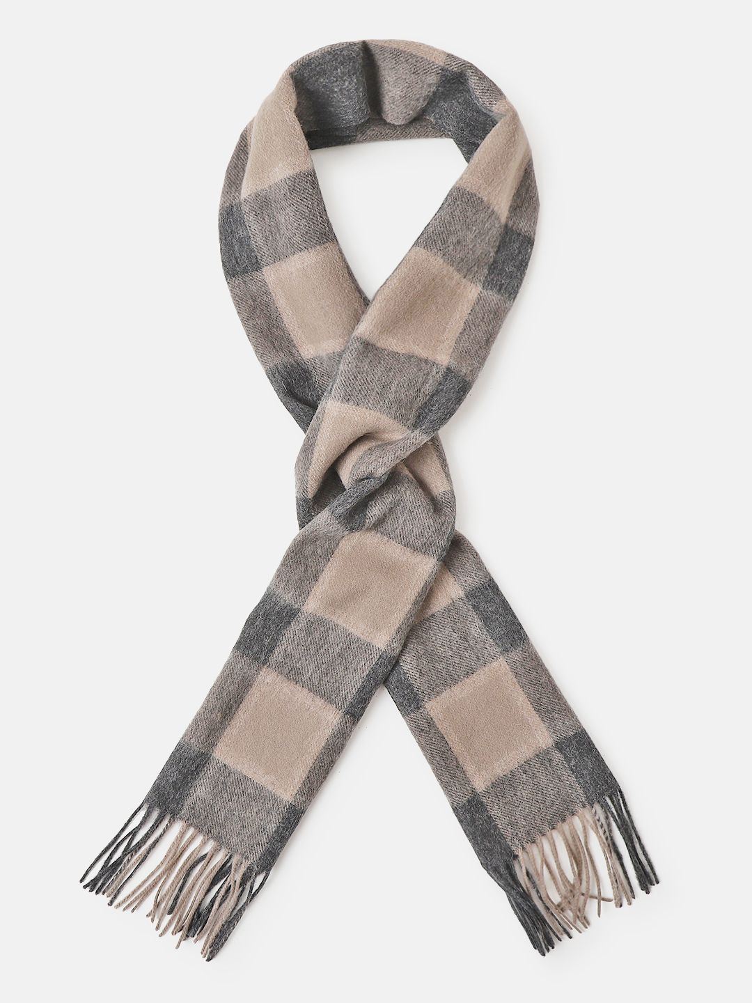 

Bruun & Stengade Men Checked Scarf, Brown