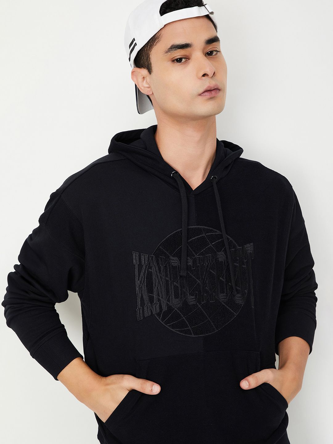 

max Men Cotton Printed Casual Sweatshirt, Black