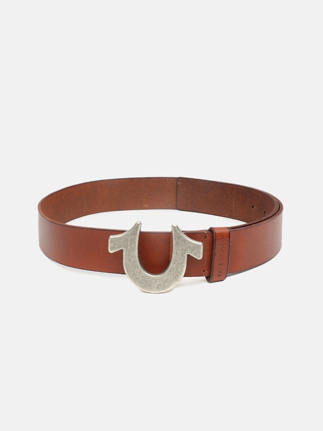

True Religion Men Leather Belt, Brown