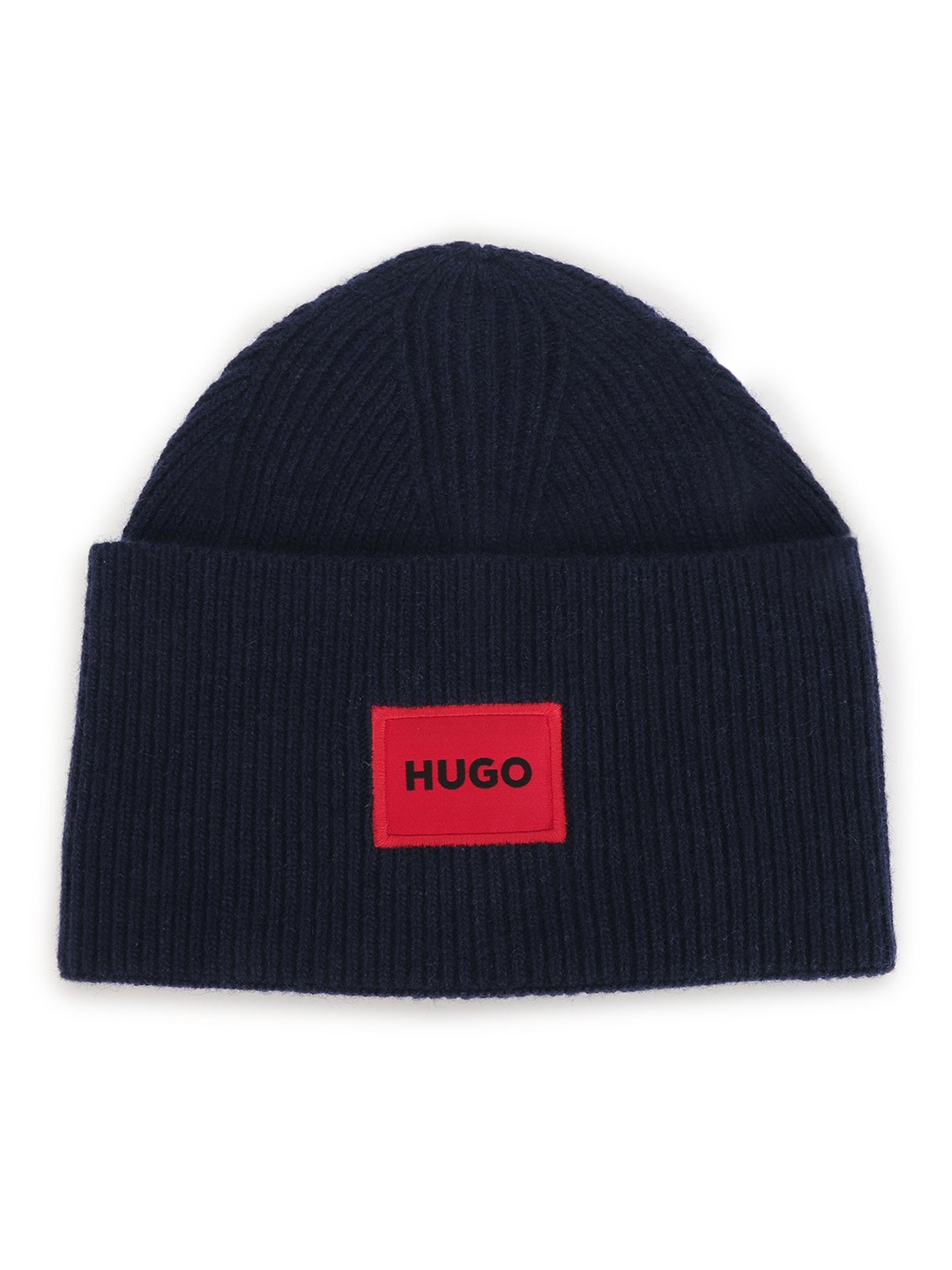 

HUGO Men Cotton Beanie, Navy blue