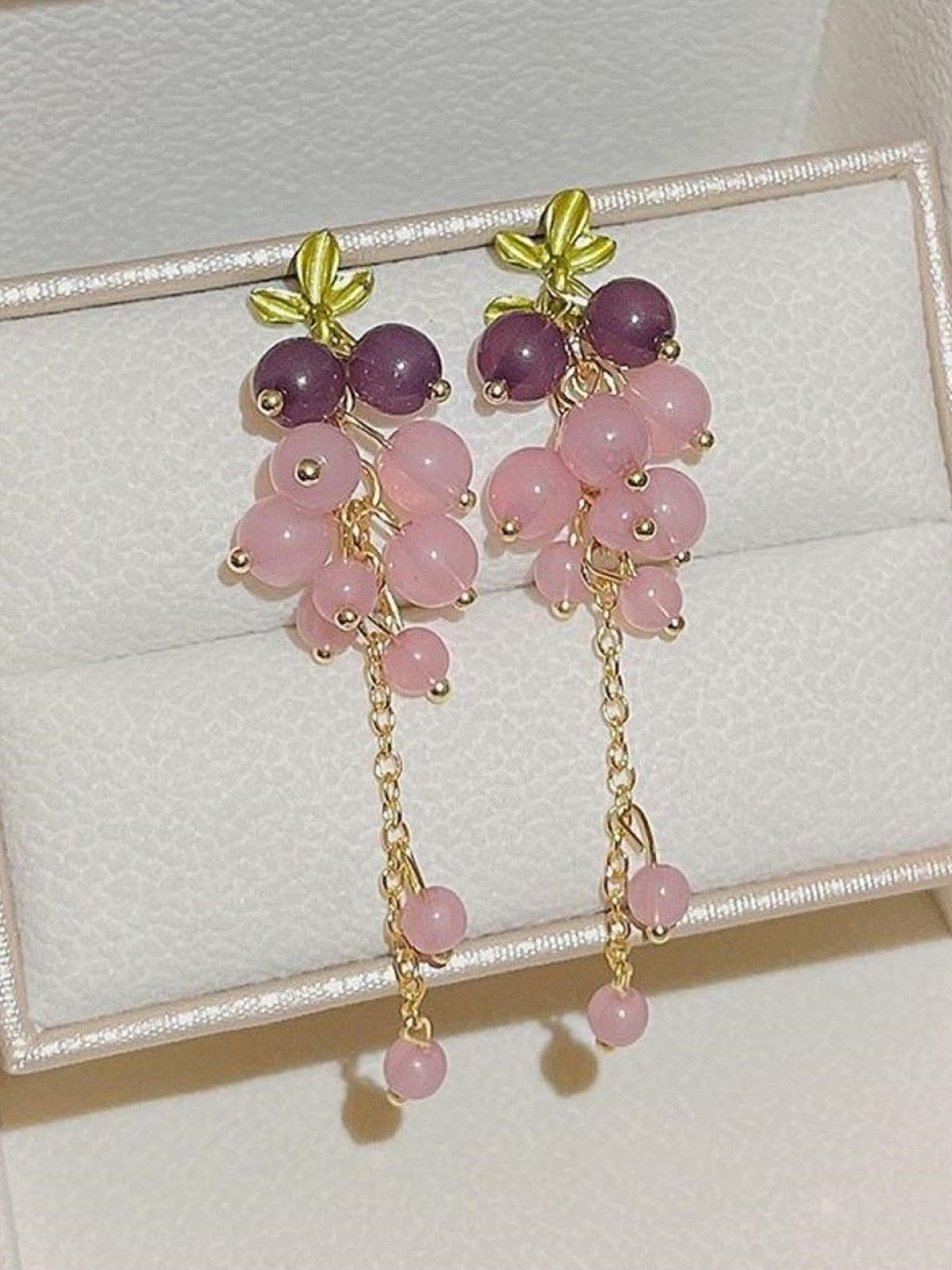

EL REGALO Stainless Steel Contemporary Drop Earrings, Purple